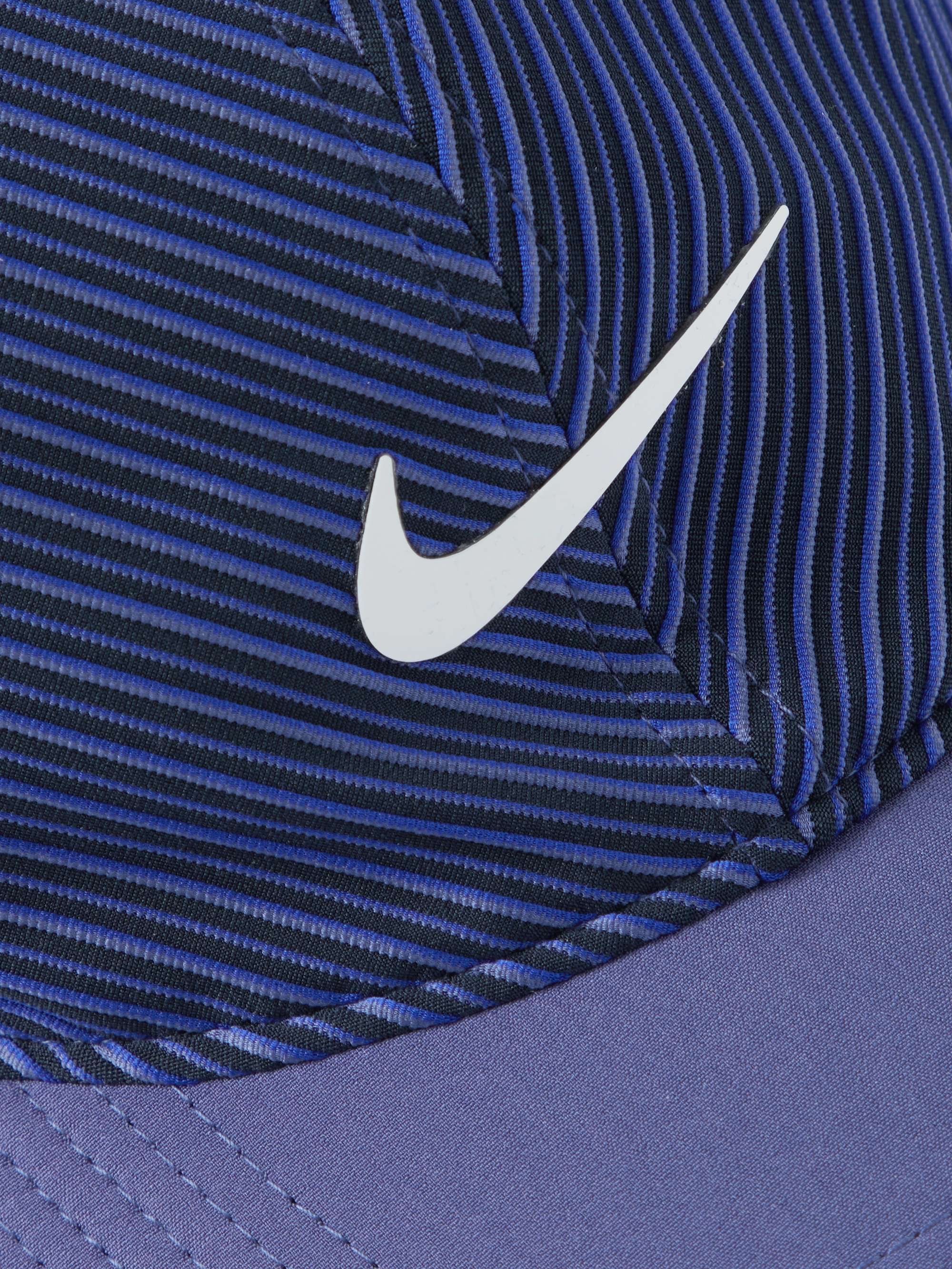 NIKE TENNIS NikeCourt Aerobill Logo-Print Striped Dri-FIT Tennis Cap