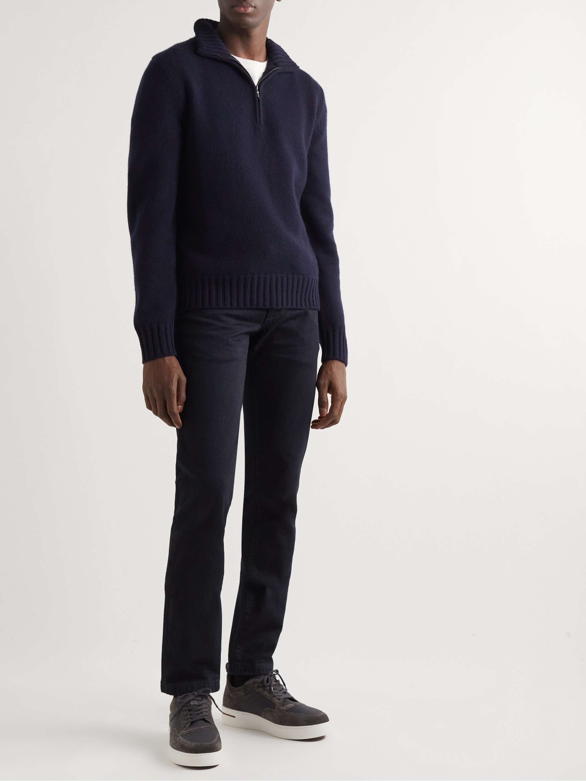 LORO PIANA Grafton Cashmere Half-Zip Sweater