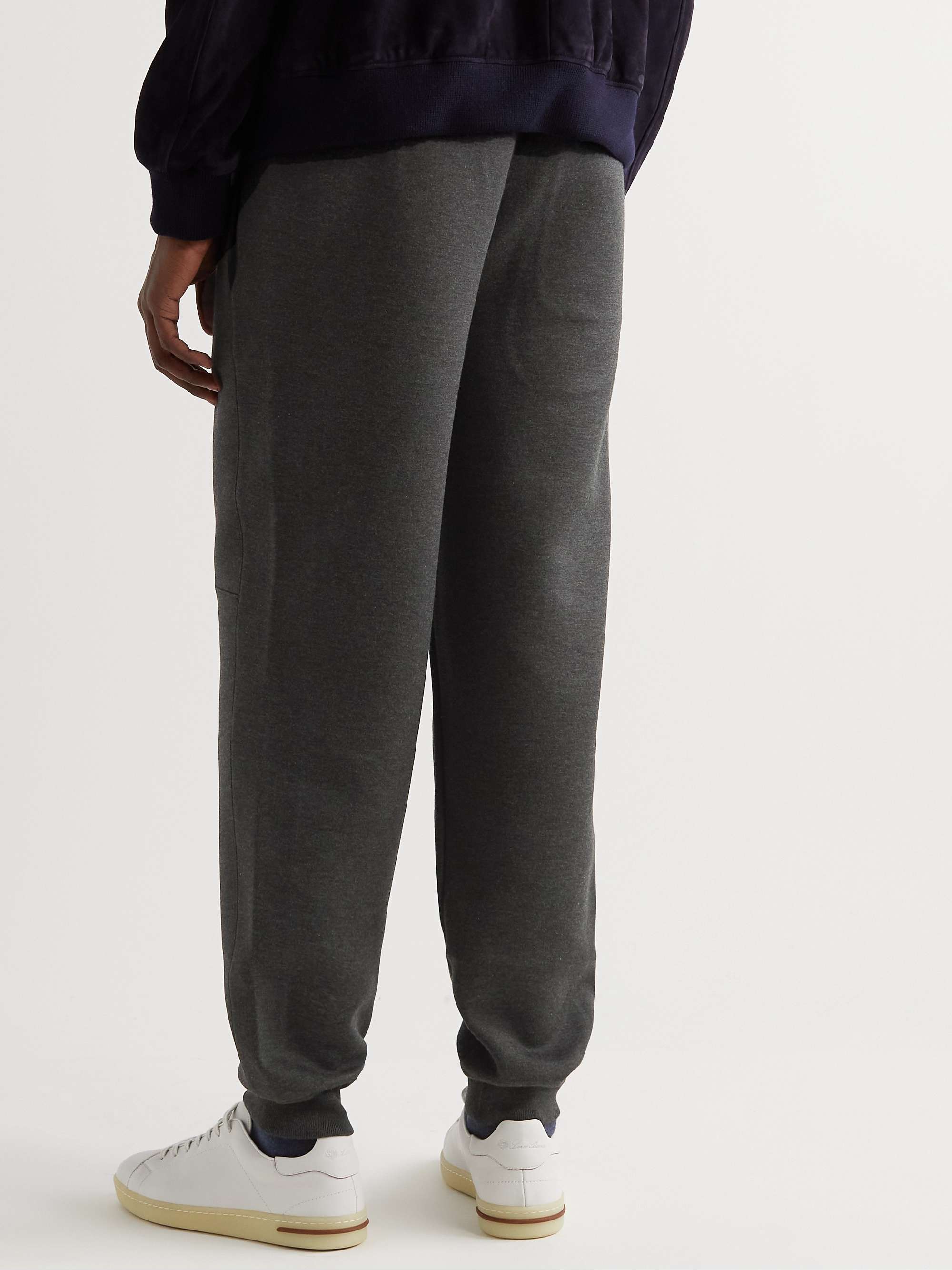 LORO PIANA Tapered Cotton-Blend Jersey Sweatpants