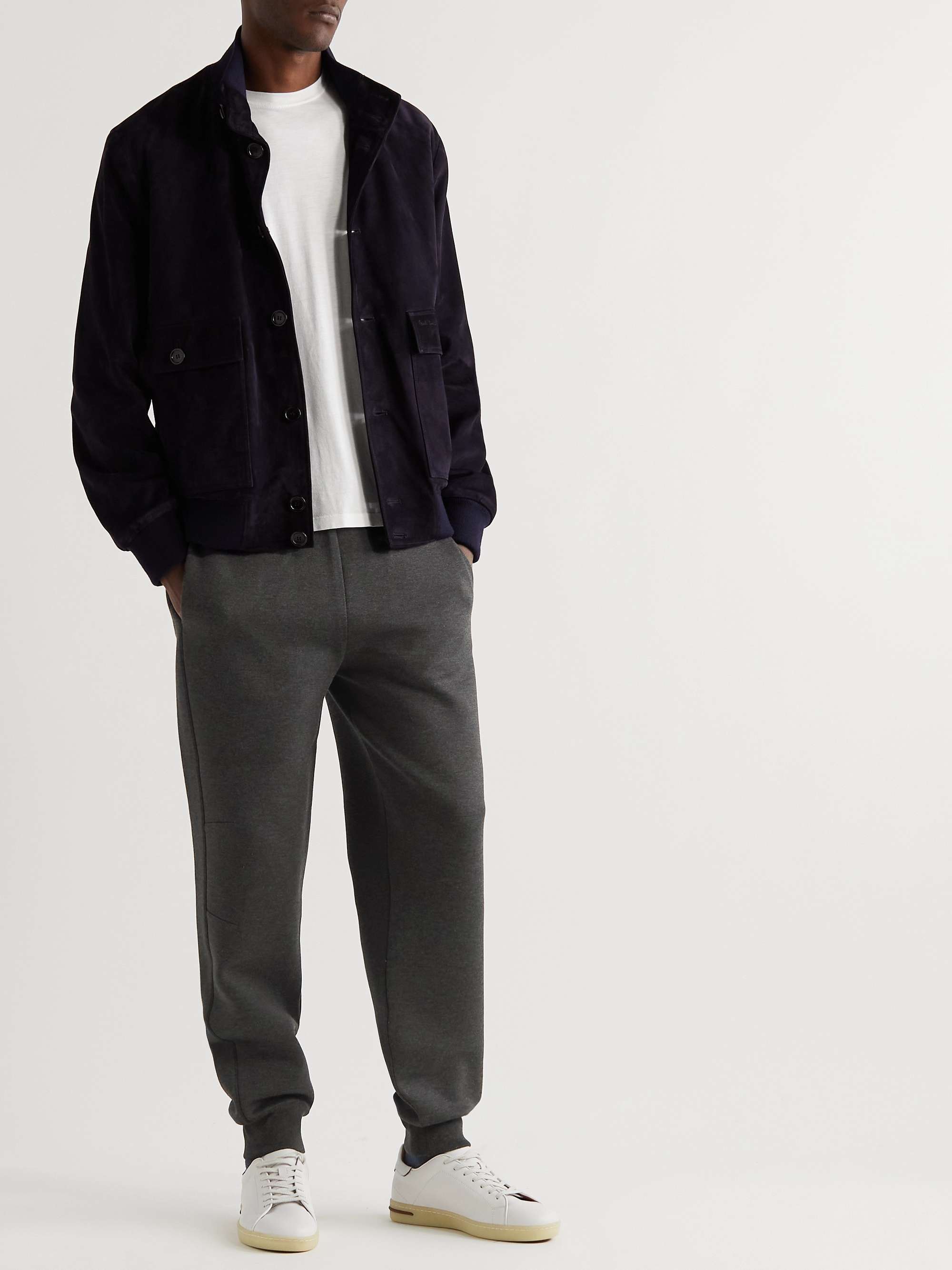 LORO PIANA Tapered Cotton-Blend Jersey Sweatpants