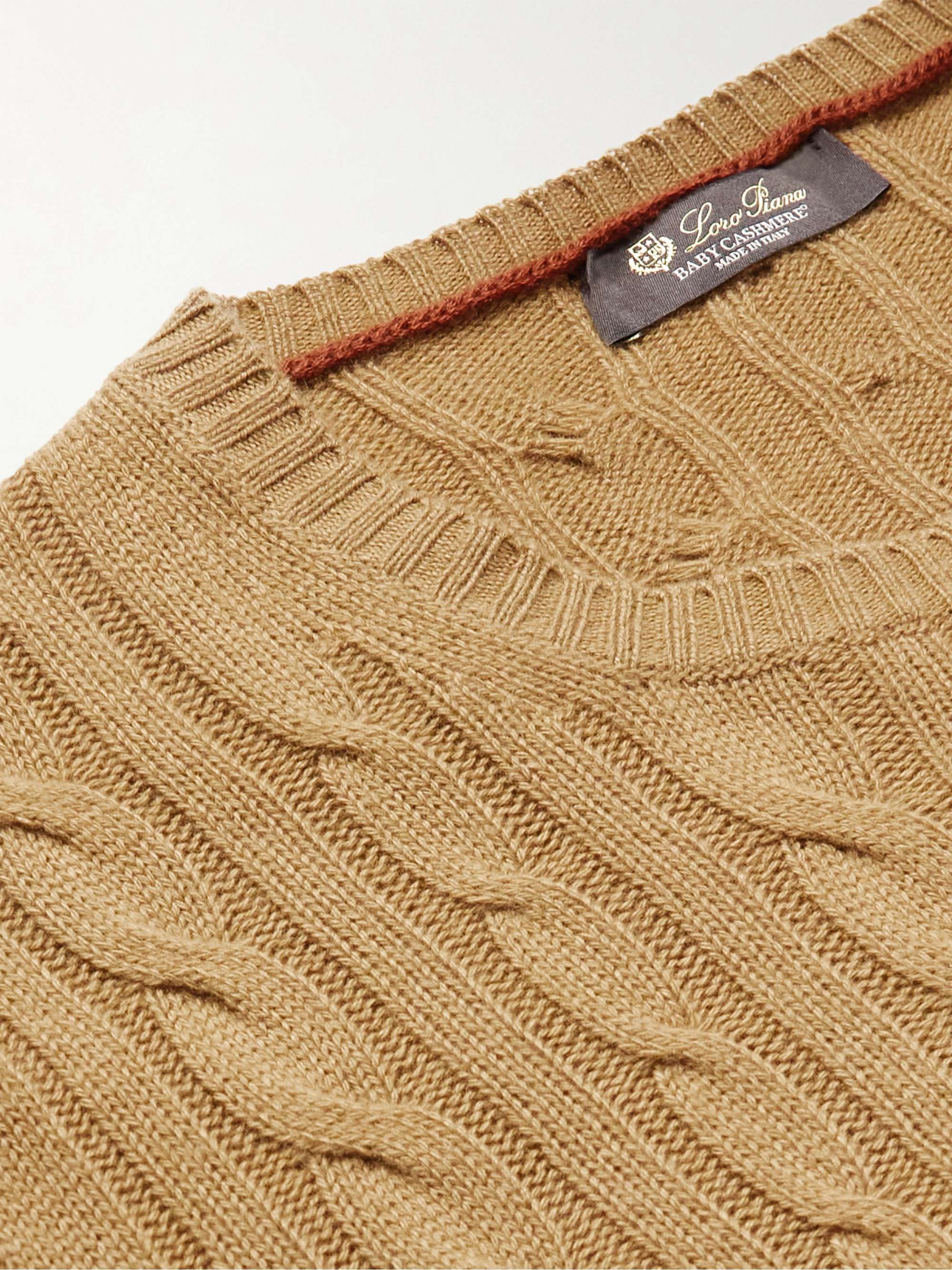 LORO PIANA Cable-Knit Baby Cashmere Sweater
