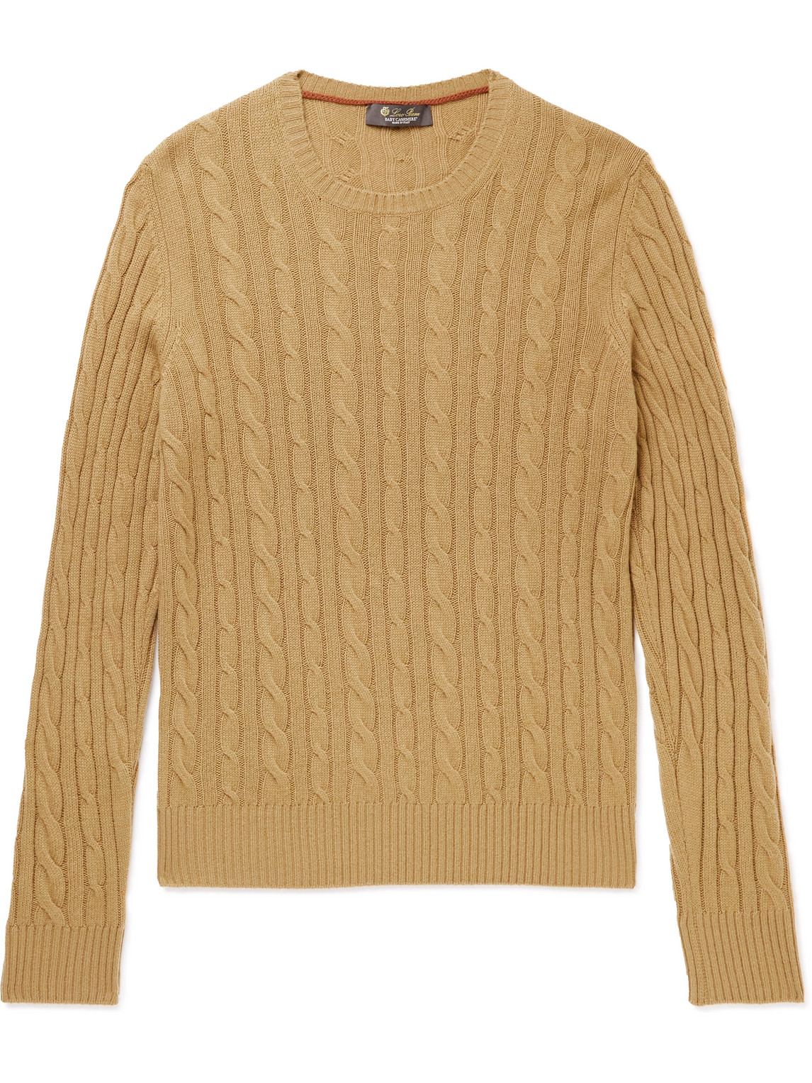 Loro Piana Cable-knit Baby Cashmere Sweater In Brown
