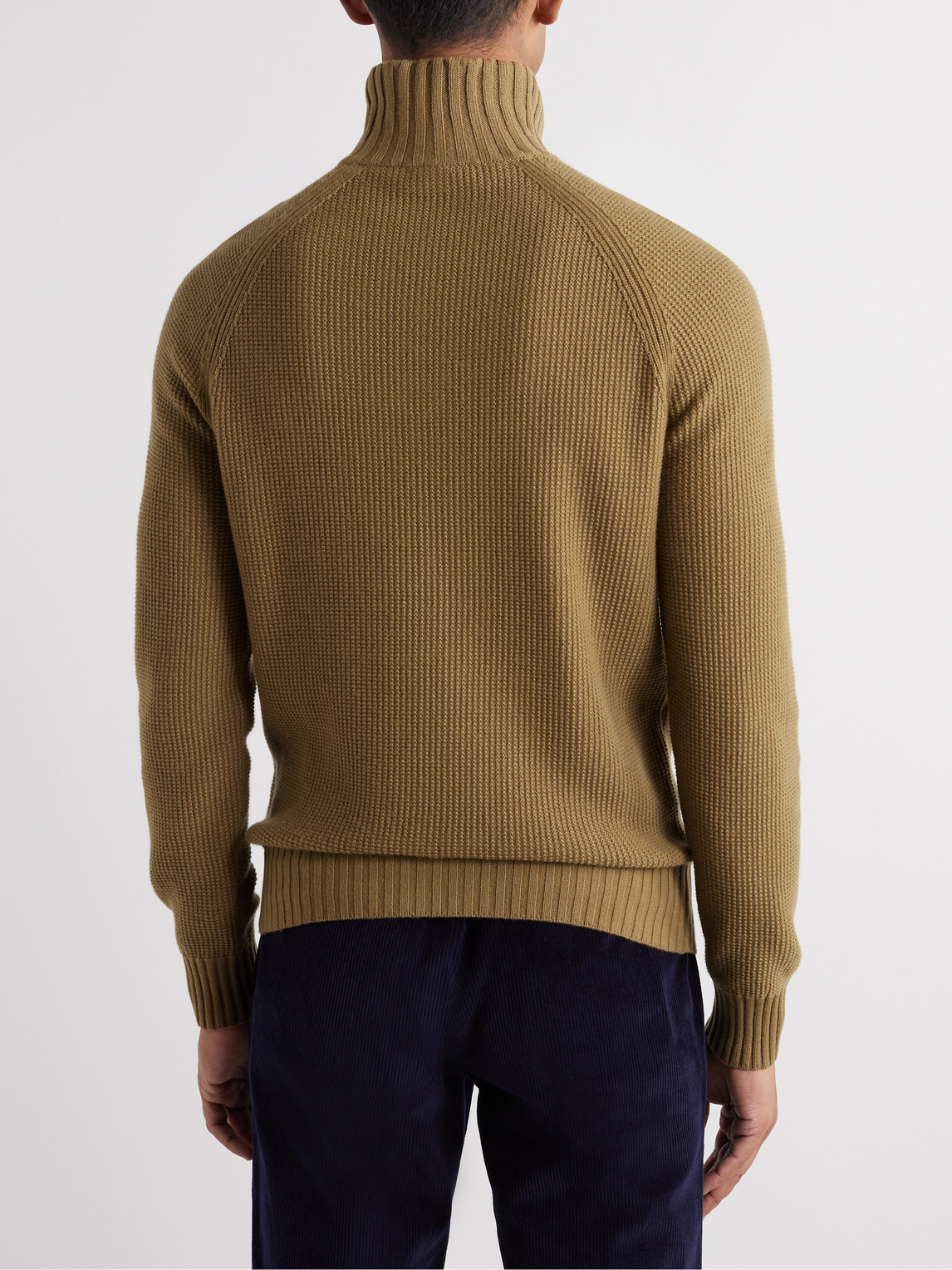 Shop Loro Piana Cashmere Half-zip Sweater In Brown