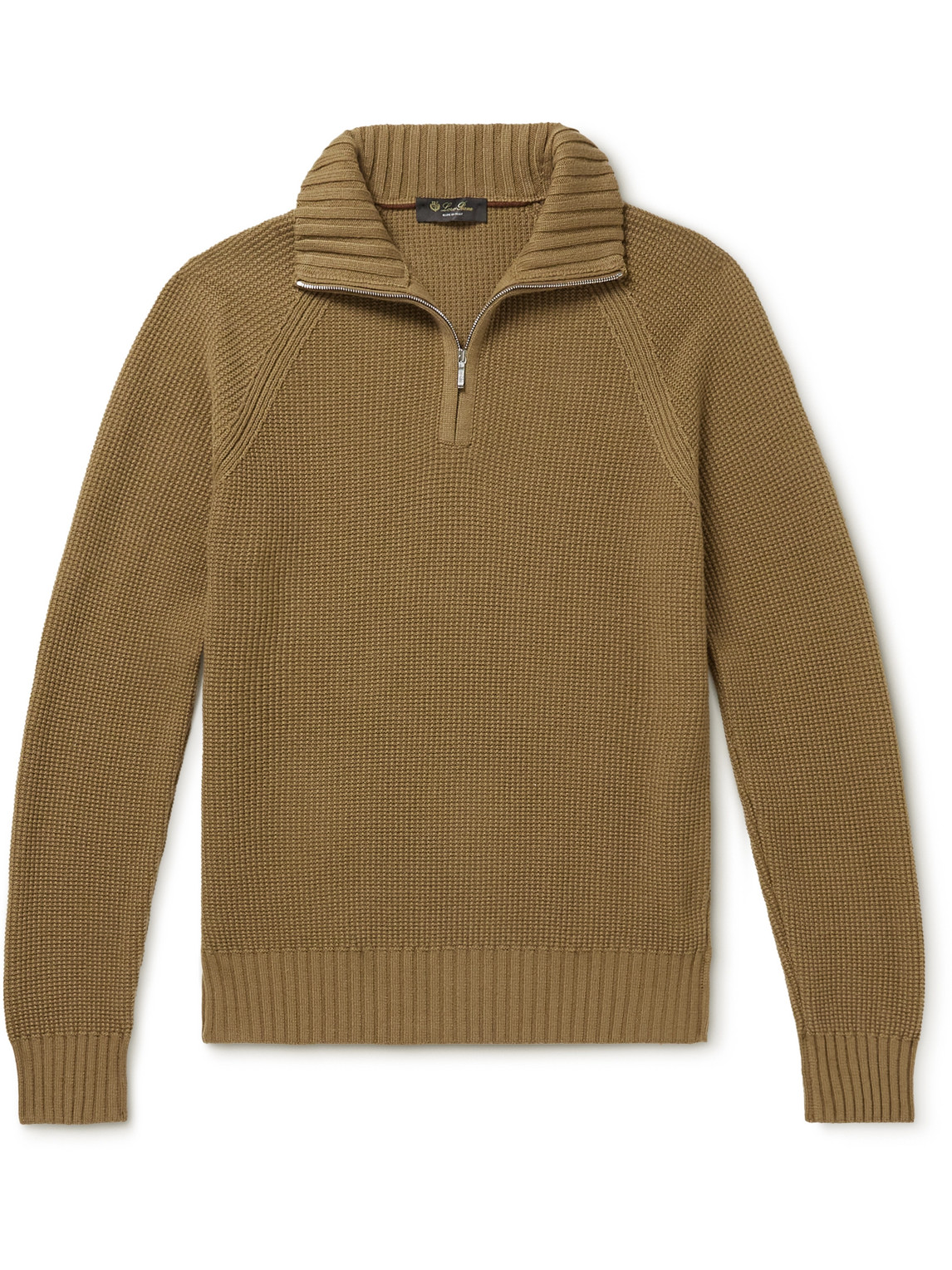 Loro Piana Cashmere Half-zip Sweater In Brown