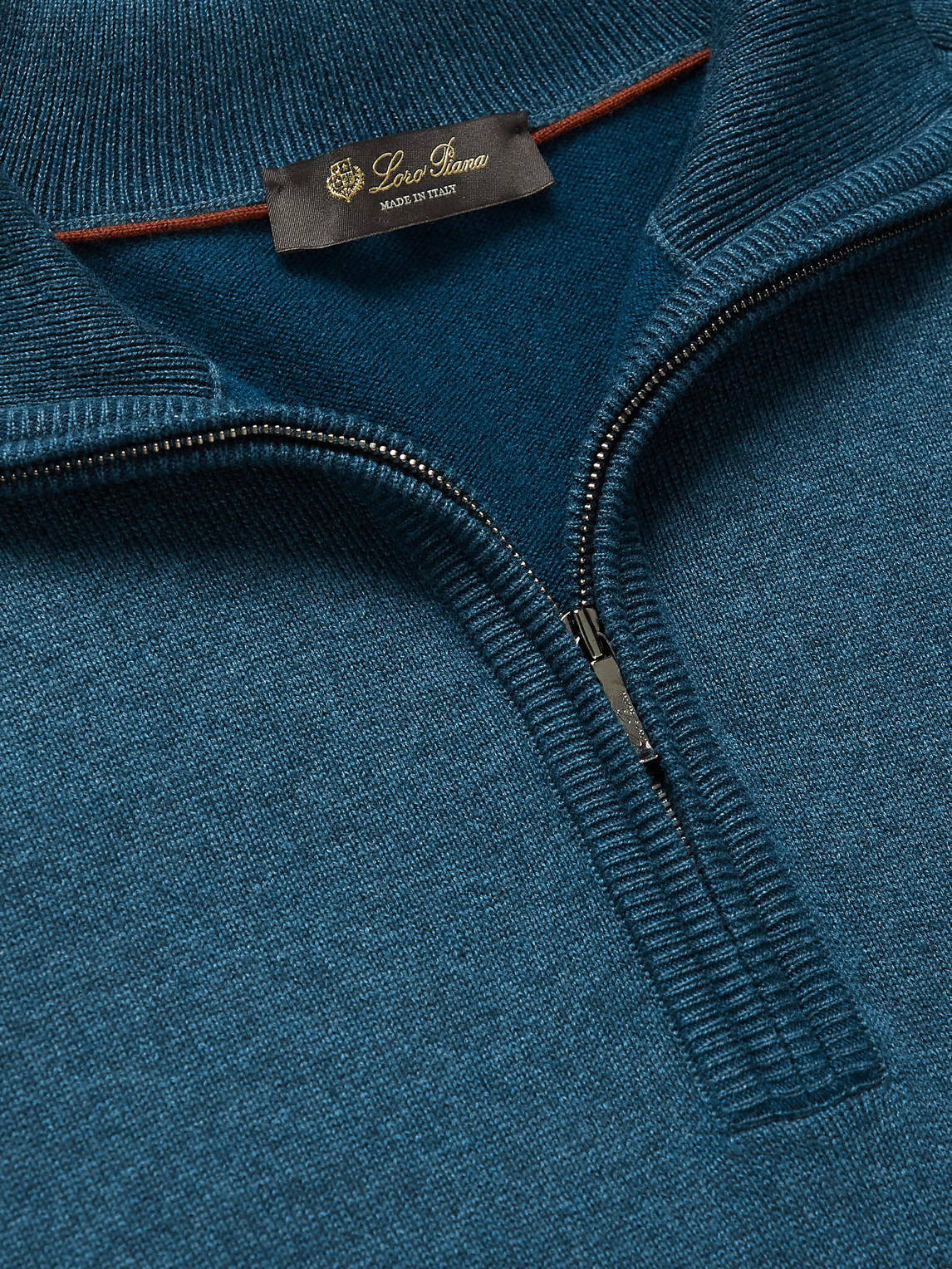 Shop Loro Piana Half-zip Cashmere And Silk-blend Sweater In Blue