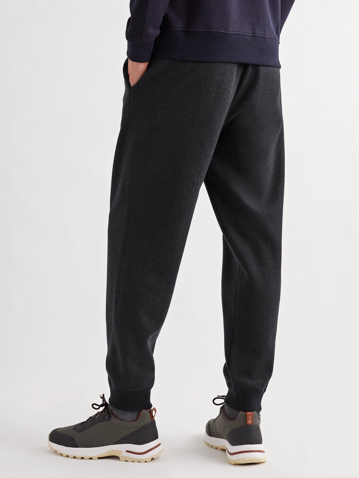 Shop Loro Piana Tapered Cashmere-blend Sweatpants In Blue