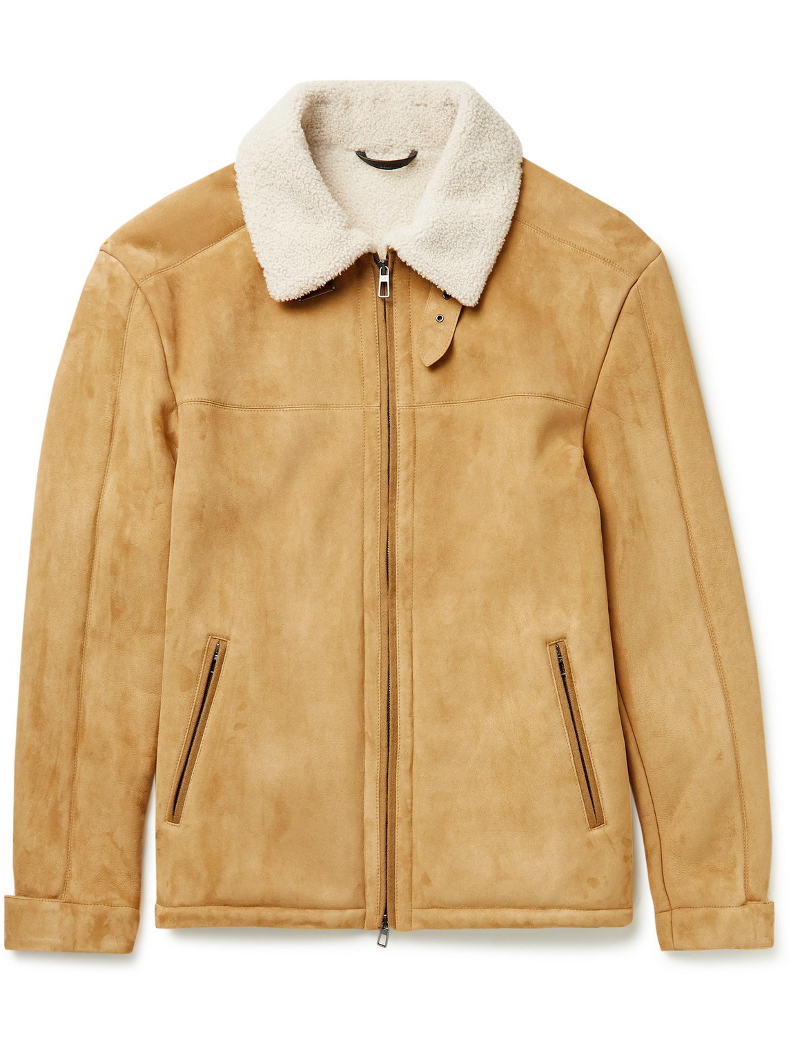 Loro Piana Ravelstone Shearling-lined Suede Jacket In Brown