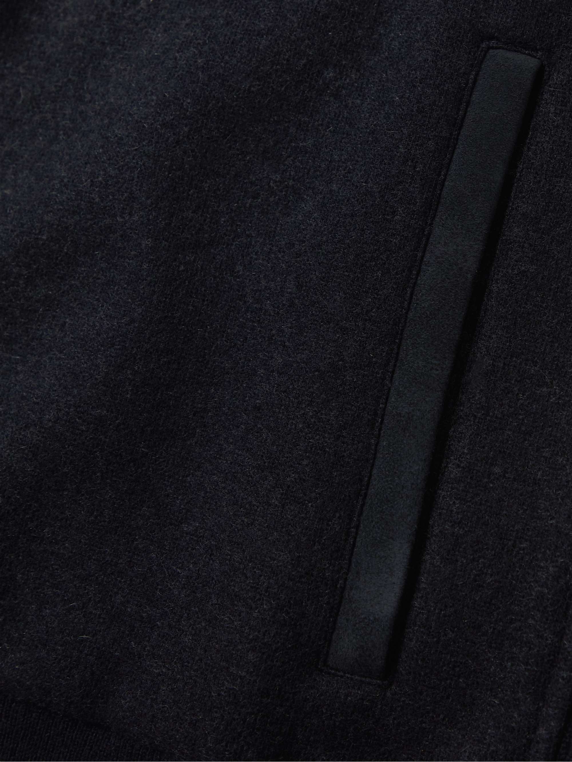 LORO PIANA Helmwood Suede-Trimmed Cashmere-Blend Zip-Up Cardigan