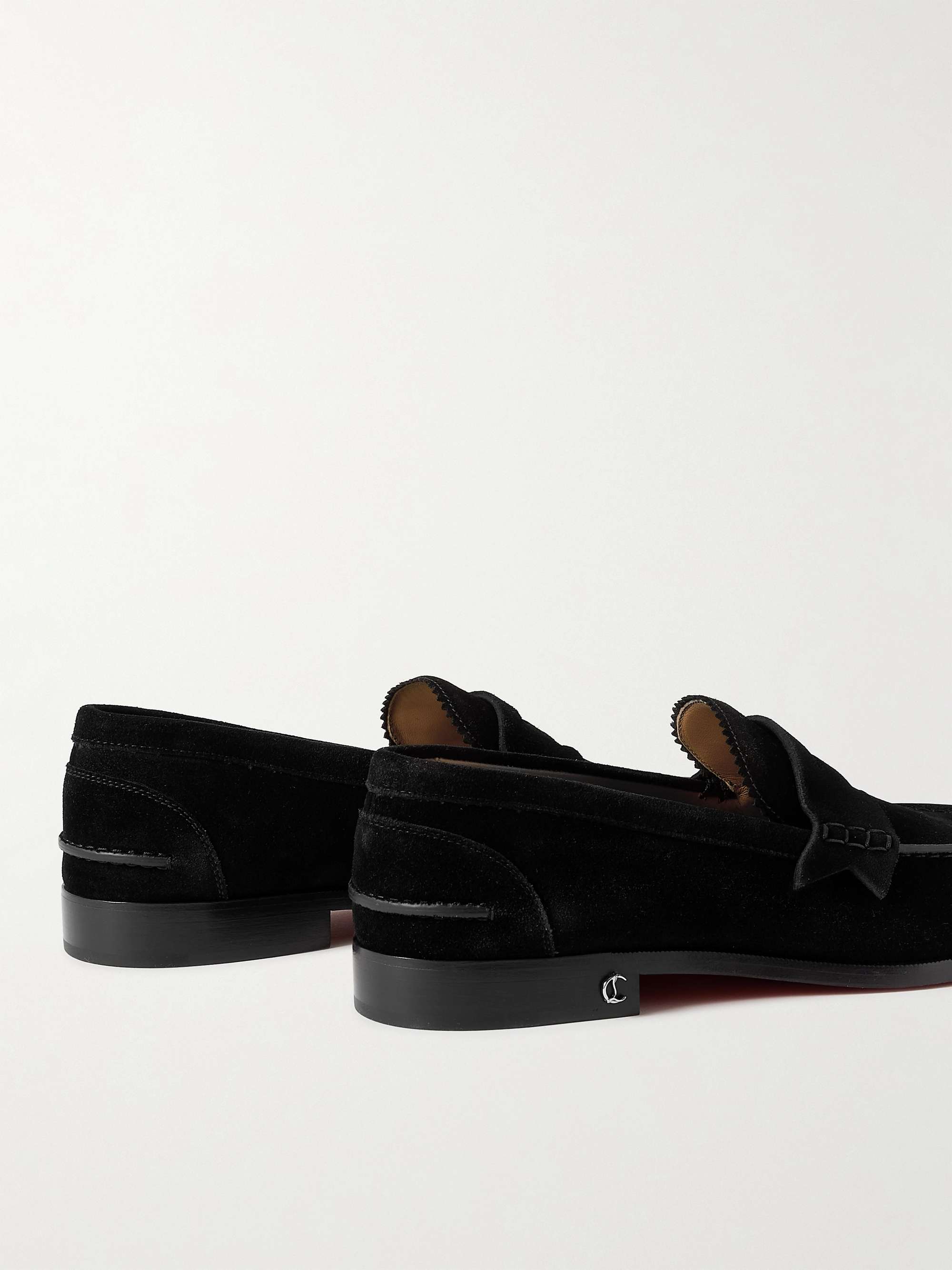 CHRISTIAN LOUBOUTIN No Penny Suede Loafers