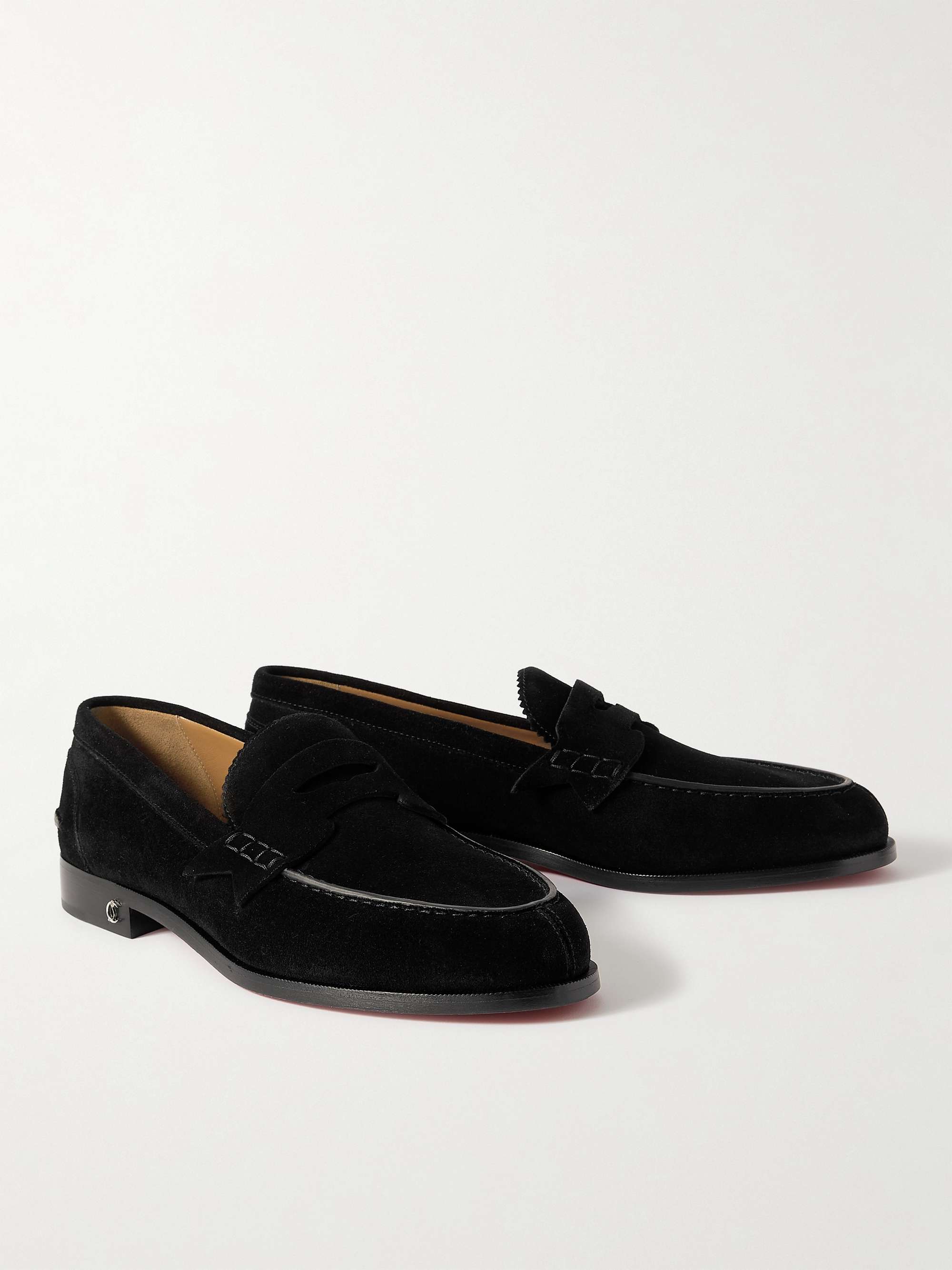 CHRISTIAN LOUBOUTIN No Penny Suede Loafers