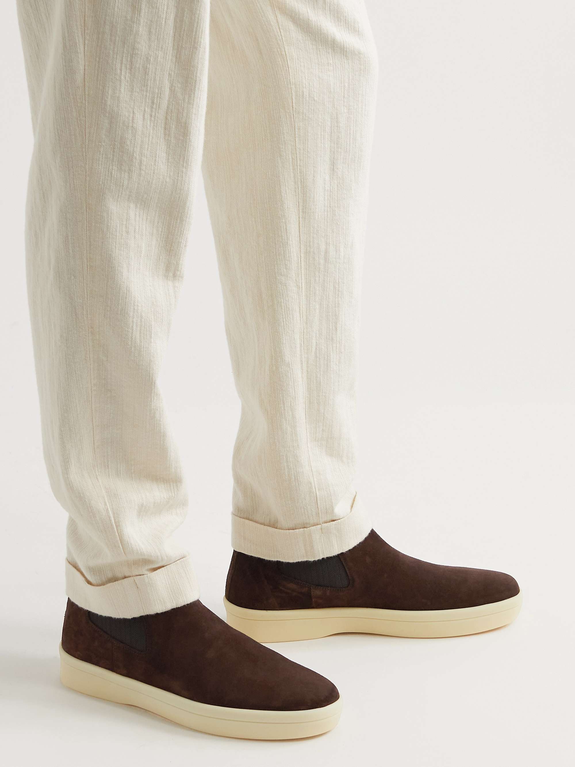 LORO PIANA Beatle Ultimate Walk Suede Chelsea Boots
