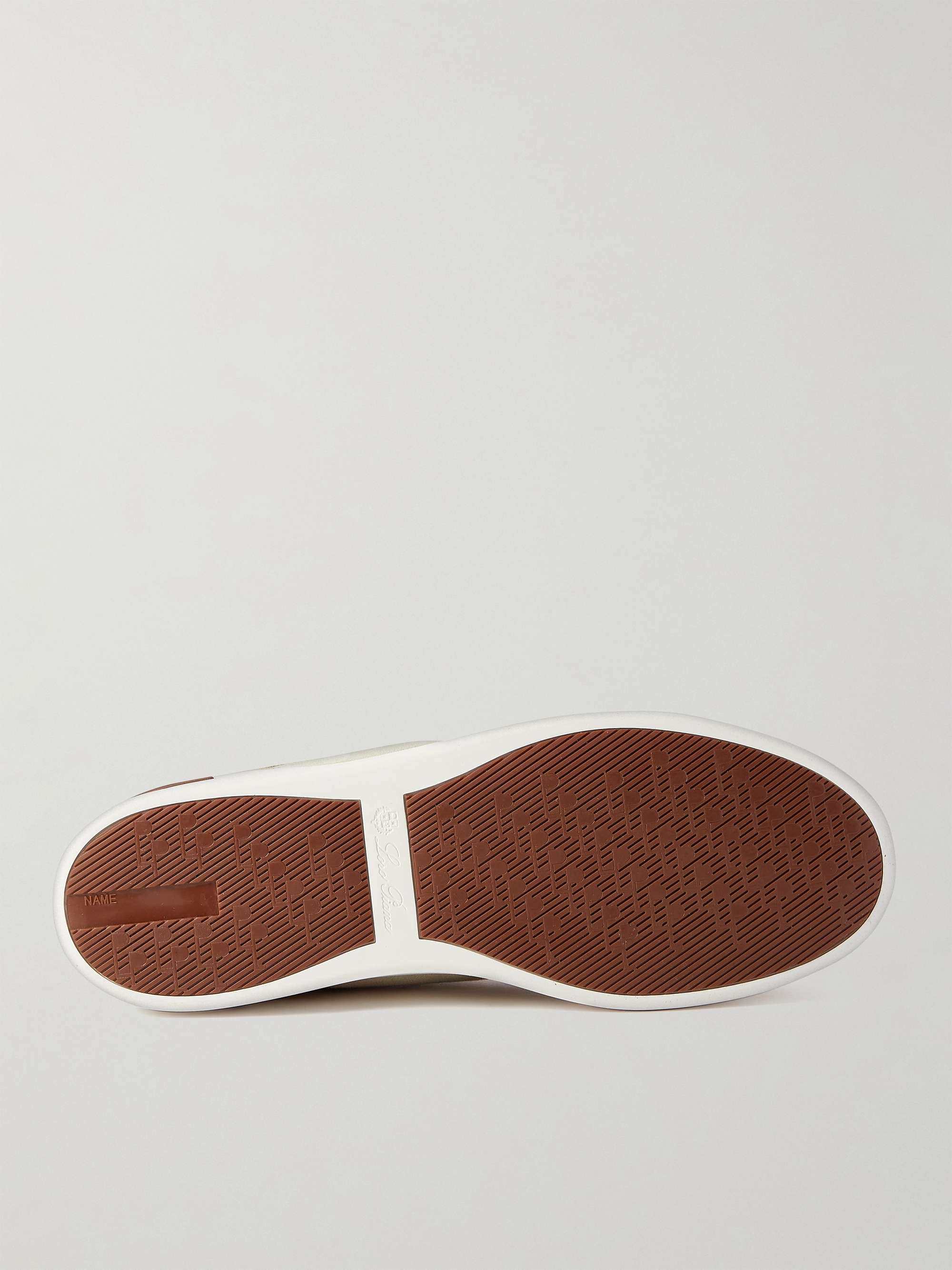 LORO PIANA Newport Suede-Trimmed Leather Sneakers
