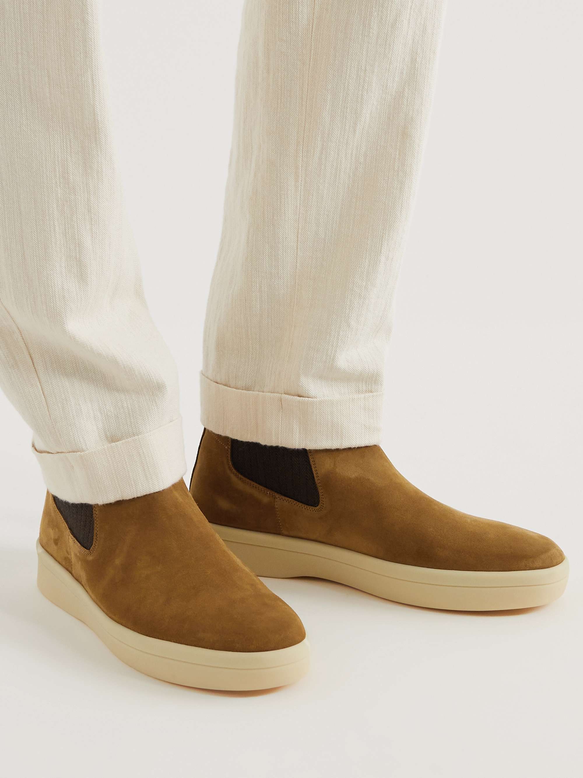 LORO PIANA Beatle Ultimate Walk Suede Chelsea Boots