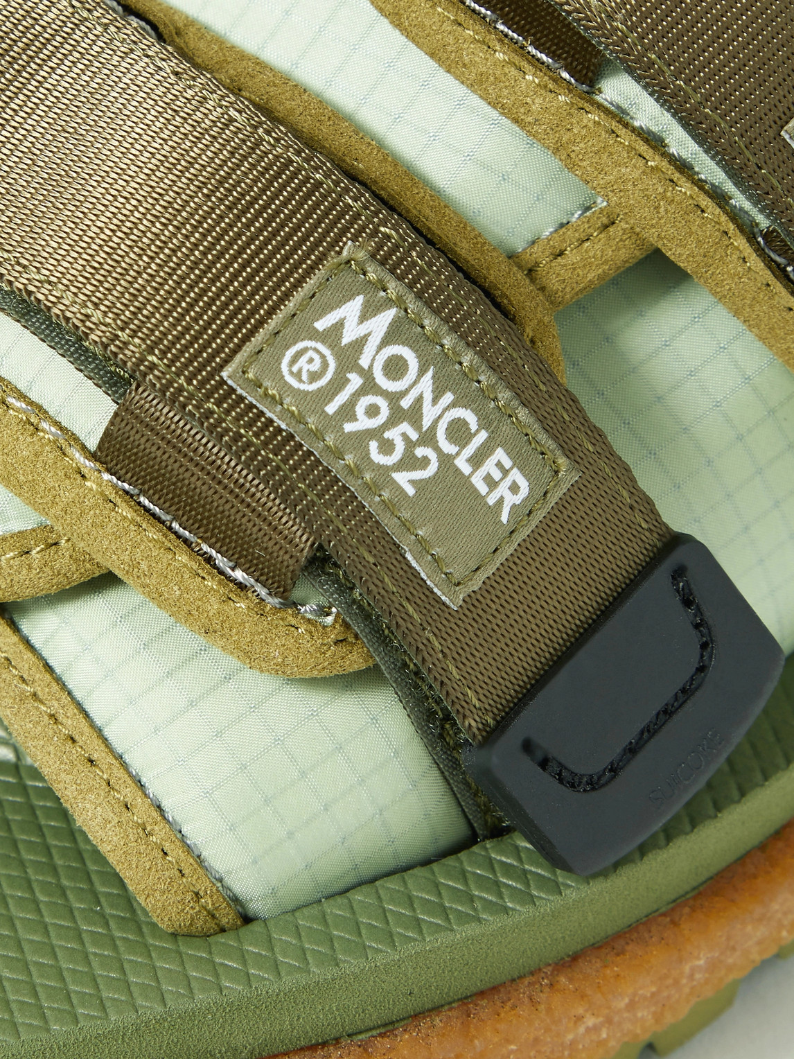 Shop Moncler Genius Suicoke 2 Moncler 1952 Moto Mountain Ripstop And Rubber Slides In Green