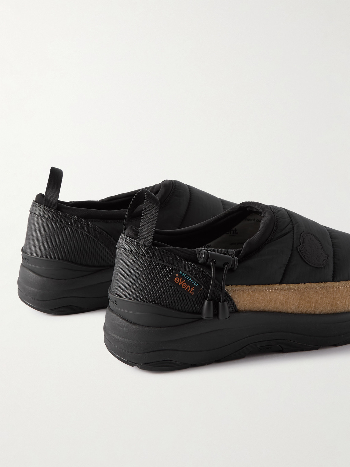 Shop Moncler Genius Suicoke 2 Moncler 1952 Pepper Quilted Nylon Loafers In Black