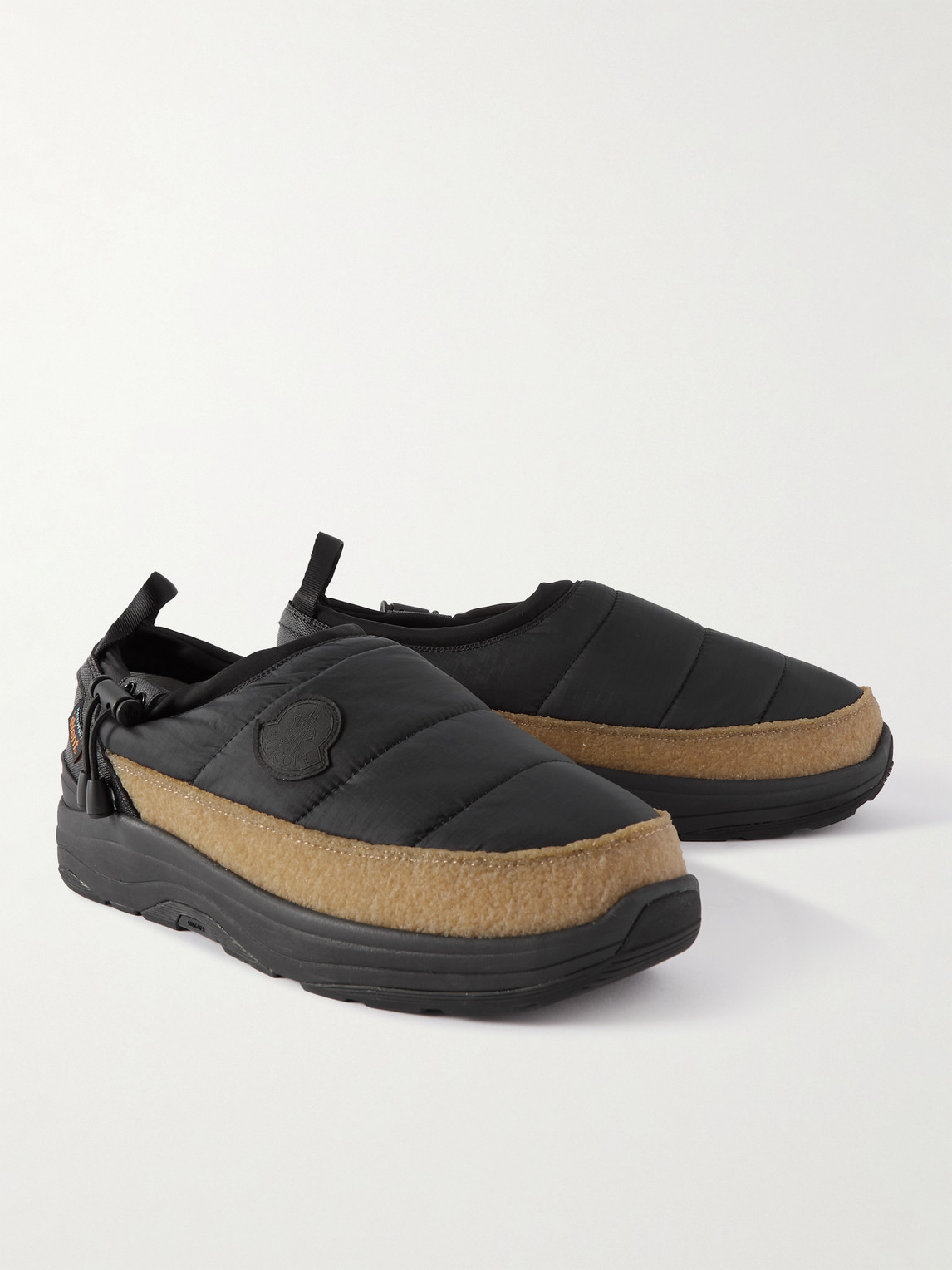 Shop Moncler Genius Suicoke 2 Moncler 1952 Pepper Quilted Nylon Loafers In Black