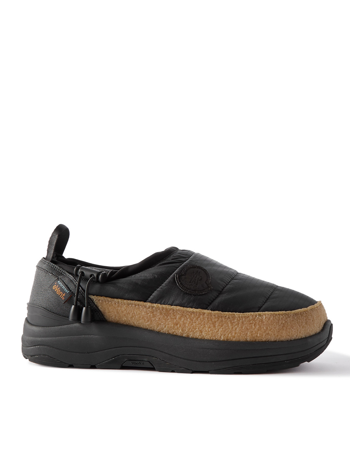 Shop Moncler Genius Suicoke 2 Moncler 1952 Pepper Quilted Nylon Loafers In Black