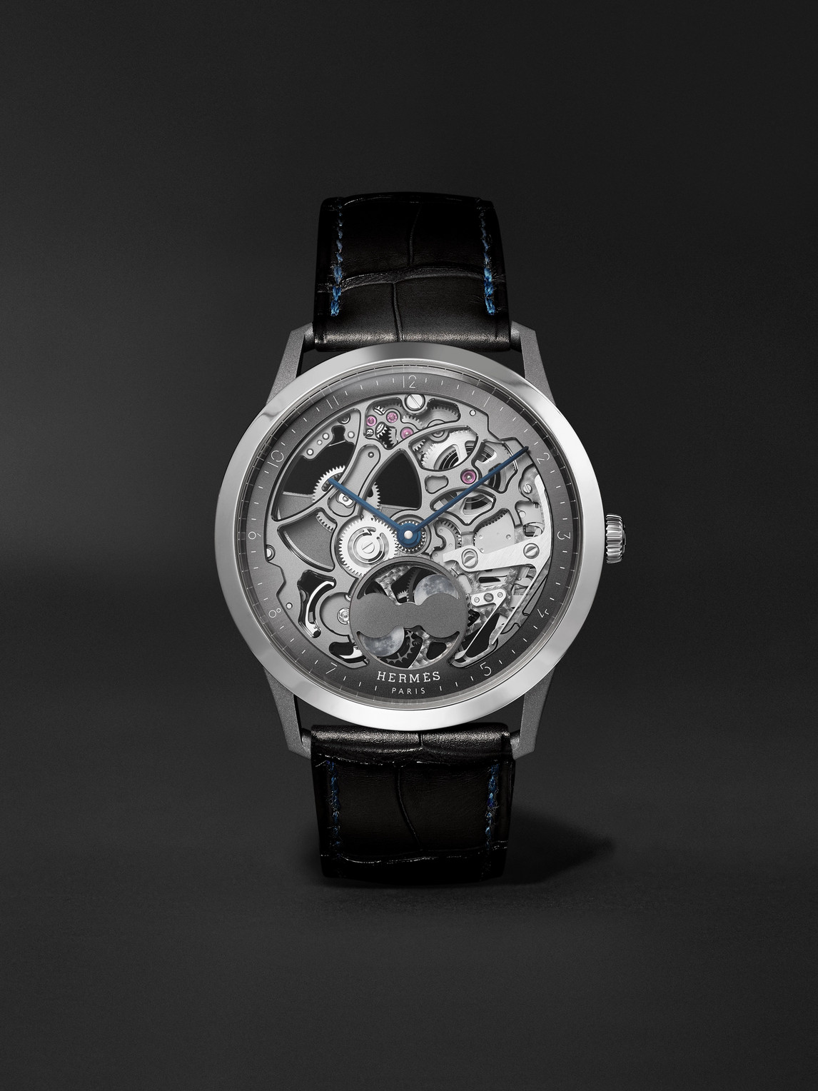 Slim d'Hermès Squelette Lune Automatic Titanium Watch, Ref. 053606WW00