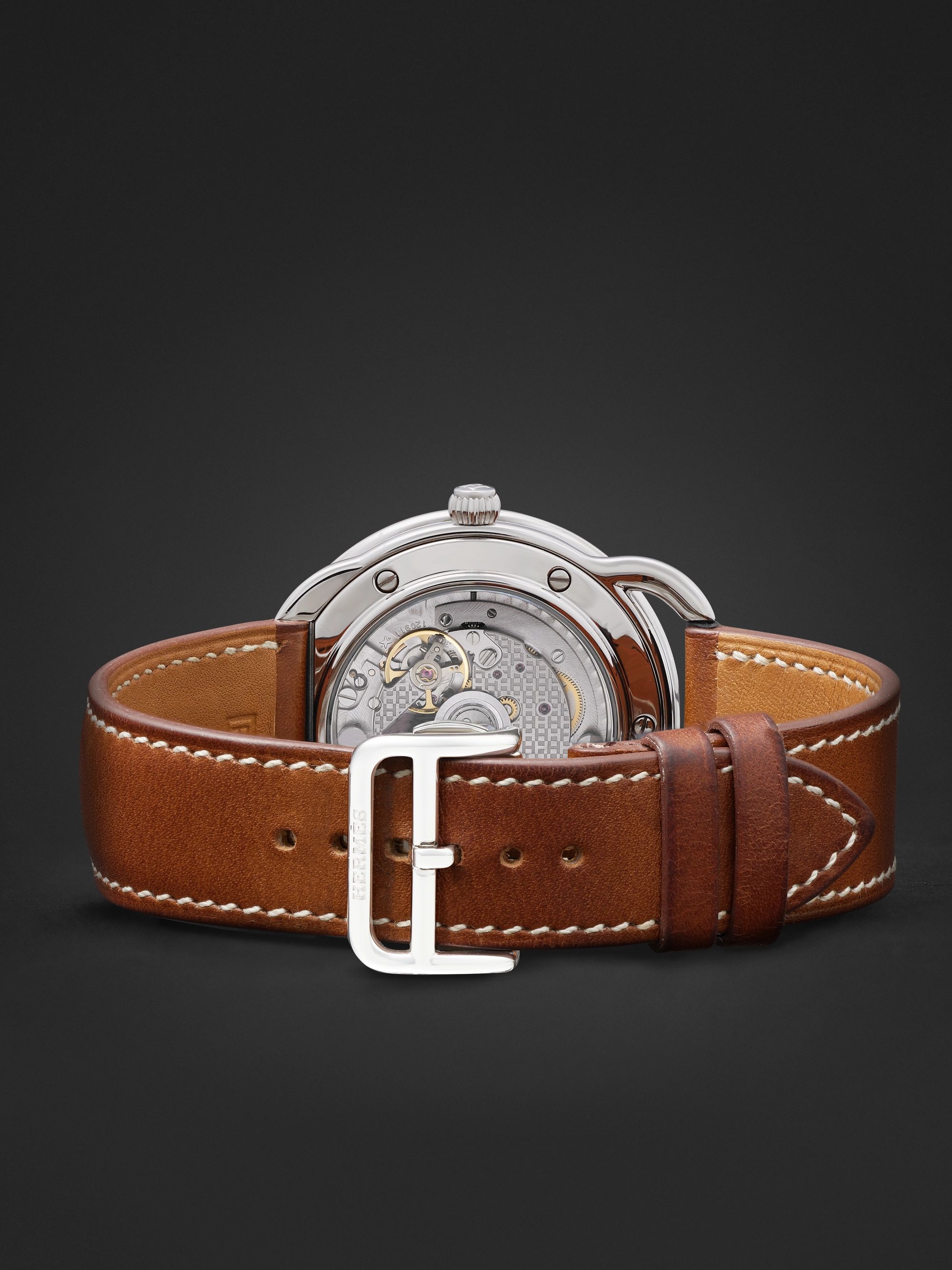 HERMÈS TIMEPIECES Arceau Automatic 40mm Stainless Steel and Leather Watch, Ref. No. 055473WW00