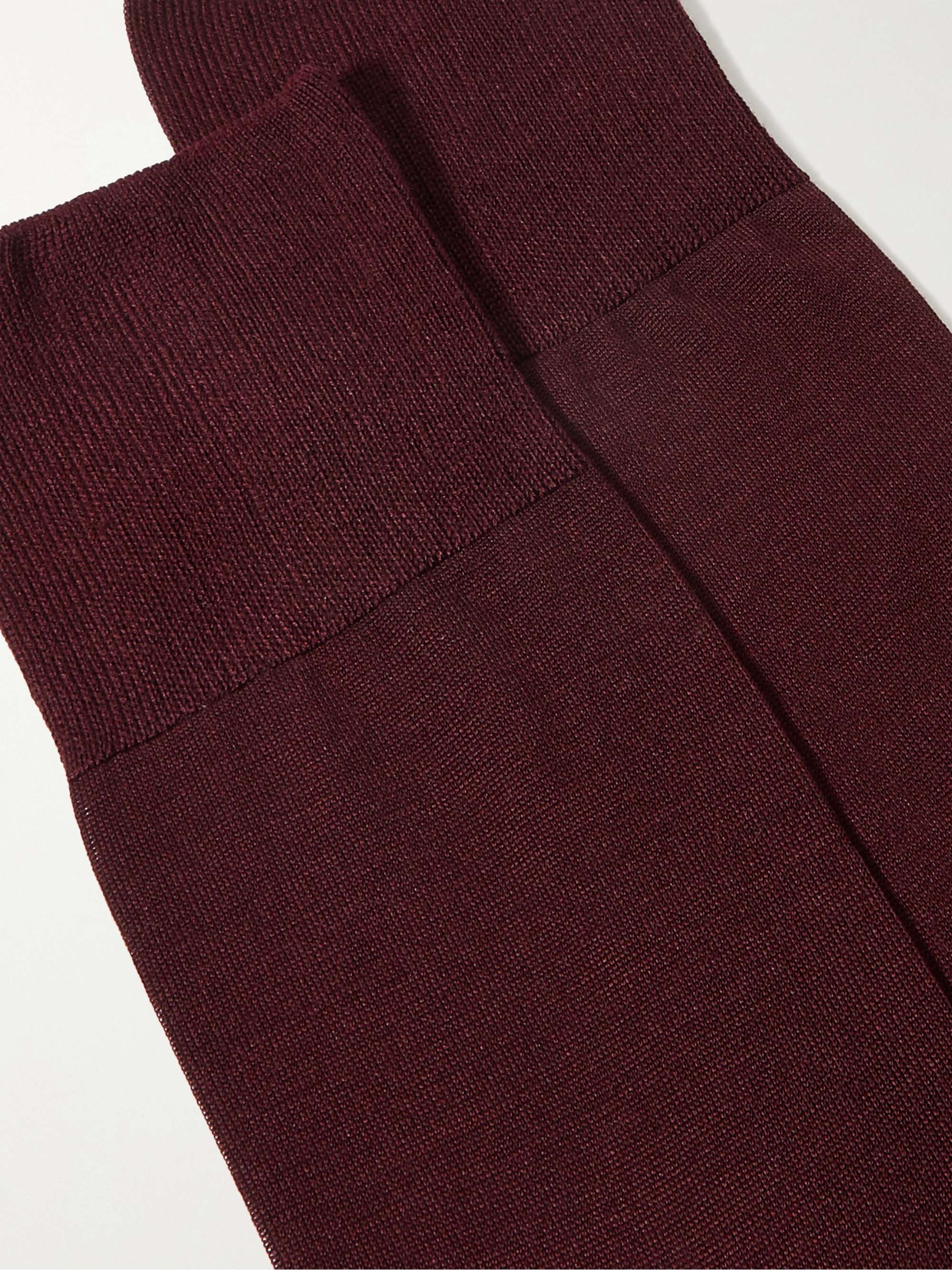 FALKE No 4 Mulberry Silk-Blend Socks