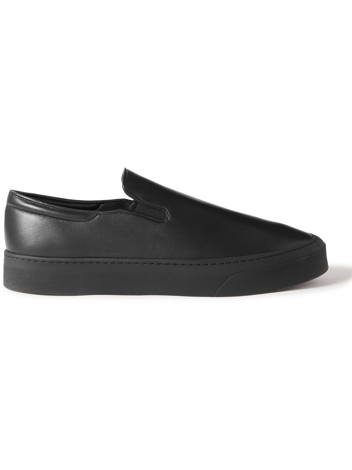 Shop The Row Dean Leather Slip-on Sneakers In Black