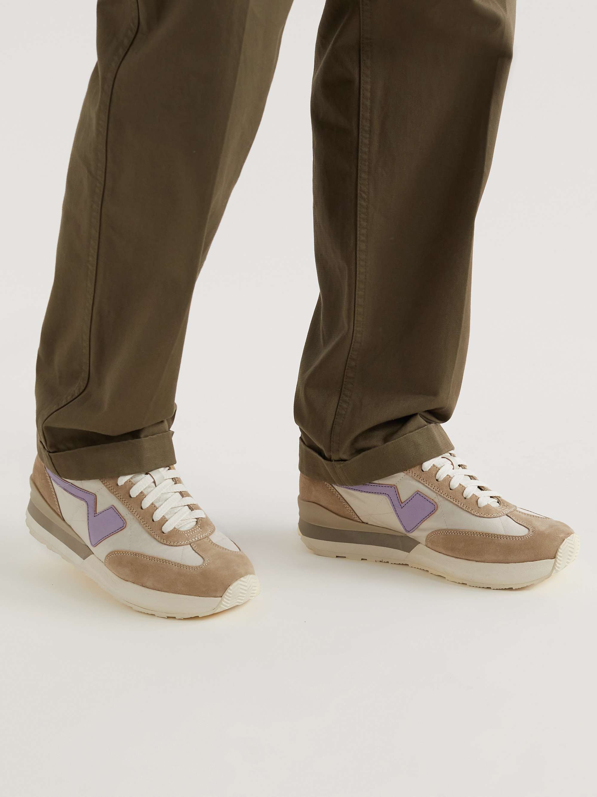 VISVIM FKT Runner Suede- and Leather-Trimmed Nylon-Blend Sneakers