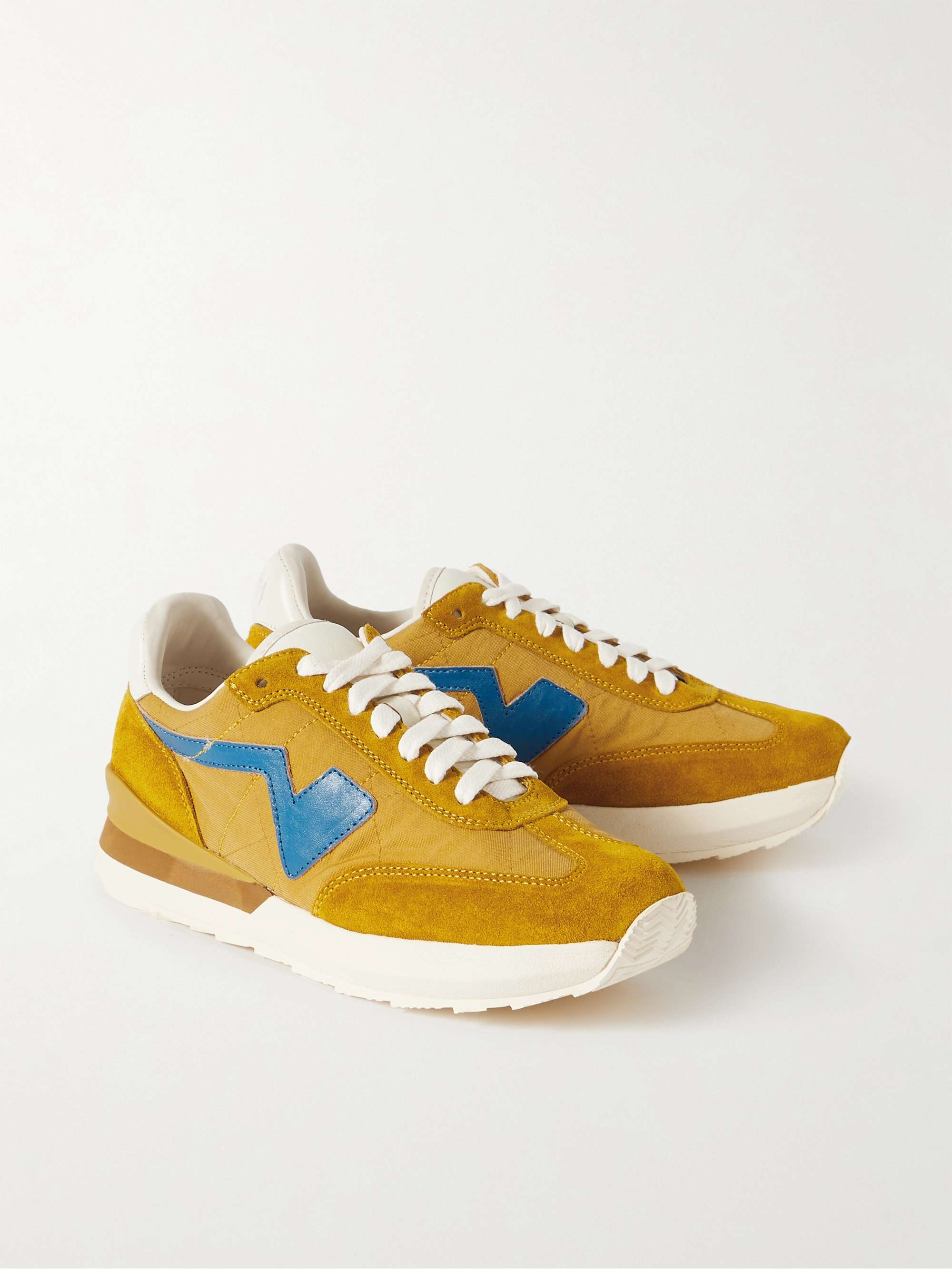 VISVIM FKT Runner Suede and Leather-Trimmed Nylon-Blend Sneakers