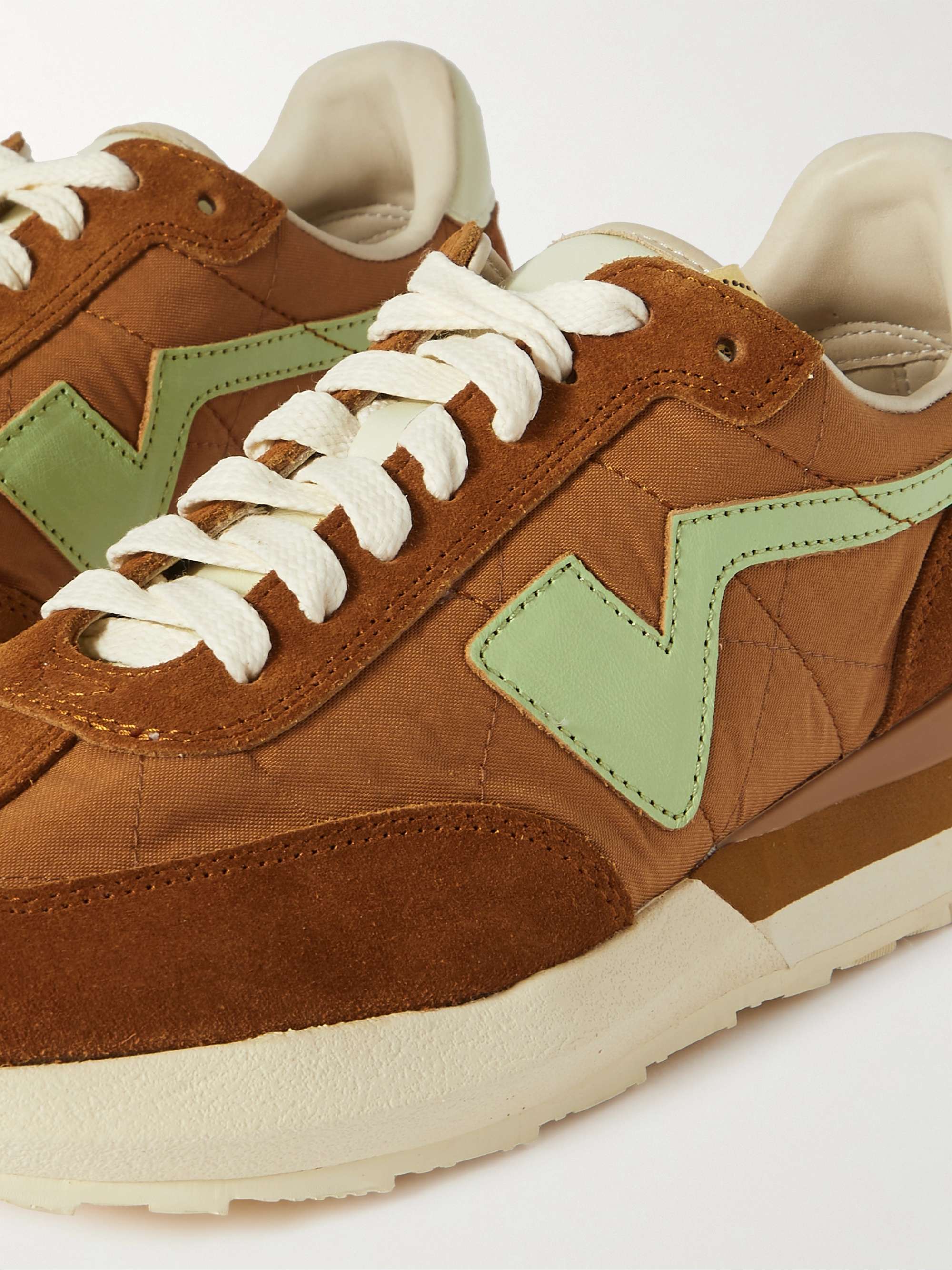 VISVIM FKT Runner Suede and Leather-Trimmed Nylon-Blend Sneakers