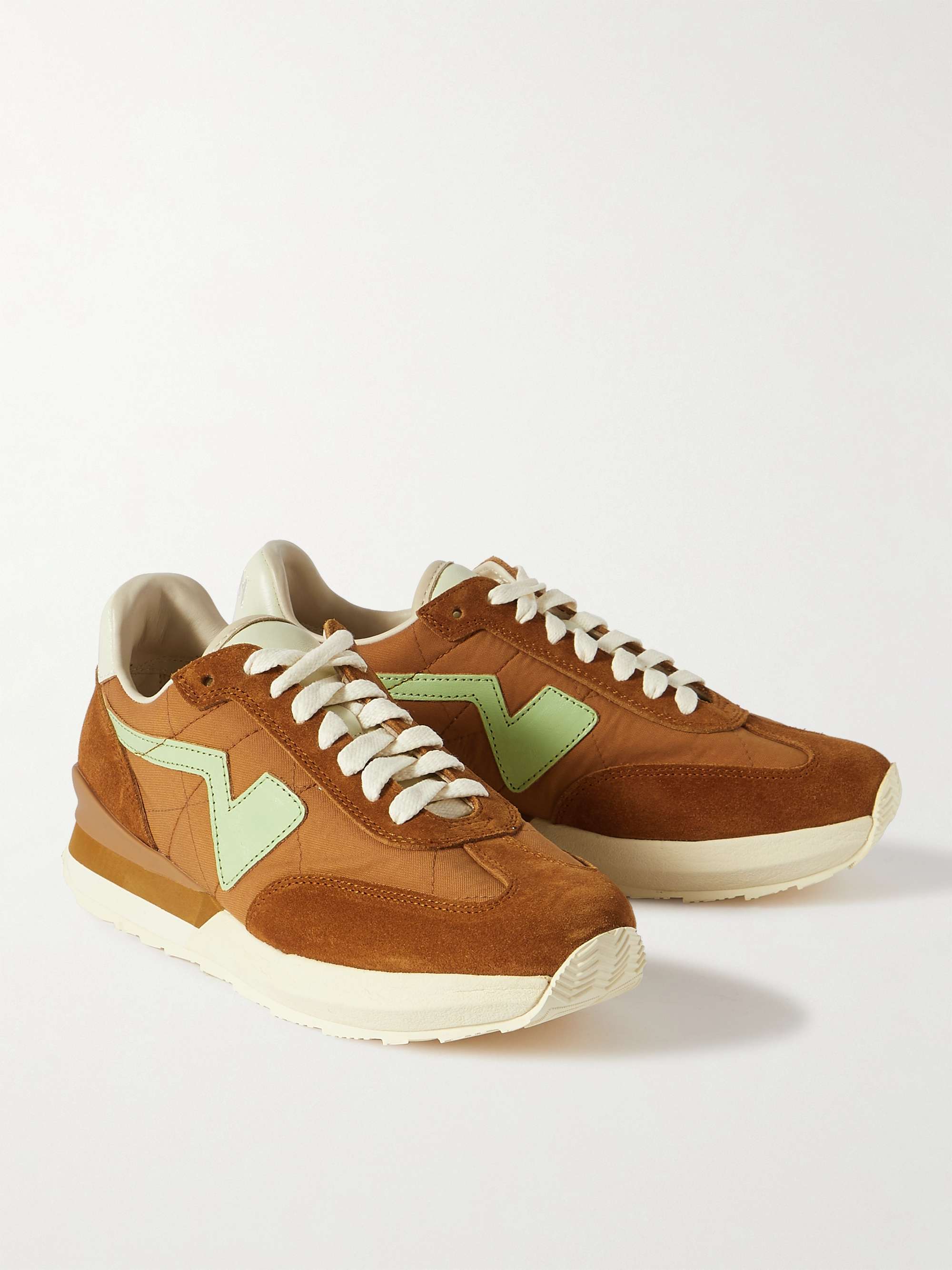 VISVIM FKT Runner Suede and Leather-Trimmed Nylon-Blend Sneakers