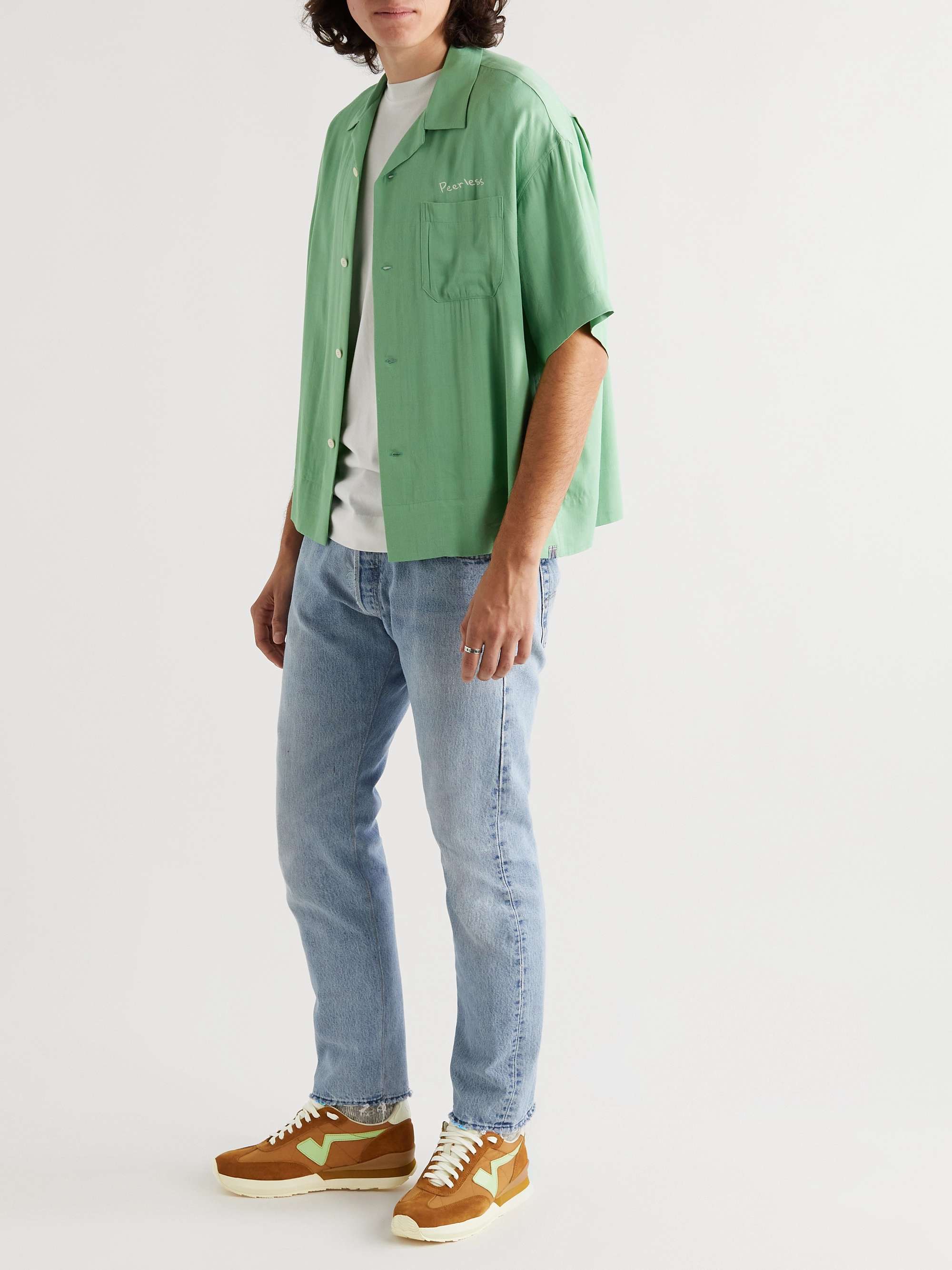 VISVIM FKT Runner Suede and Leather-Trimmed Nylon-Blend Sneakers