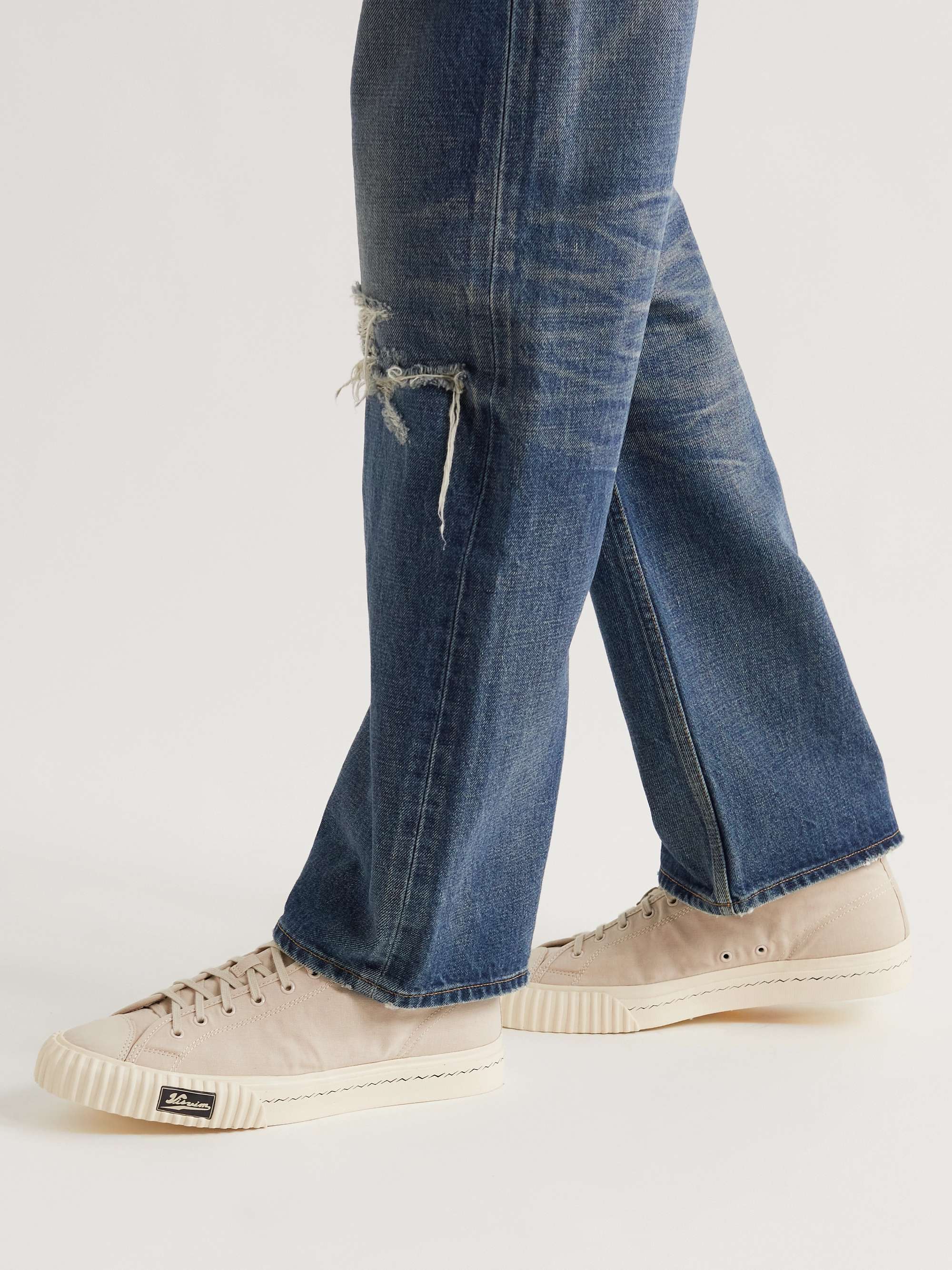 VISVIM Kiefer Leather-Trimmed Canvas High-Top Sneakers