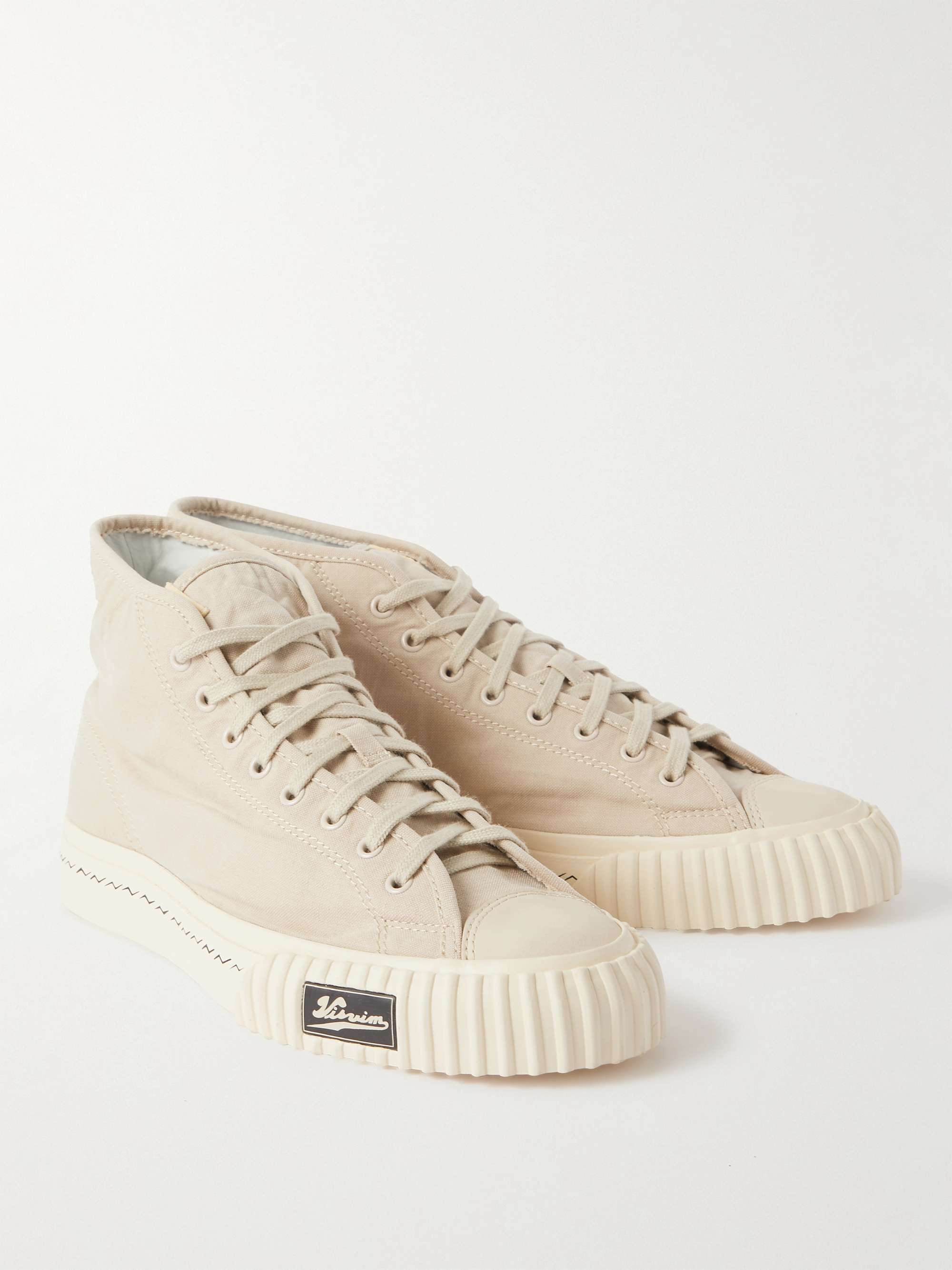 VISVIM Kiefer Leather-Trimmed Canvas High-Top Sneakers