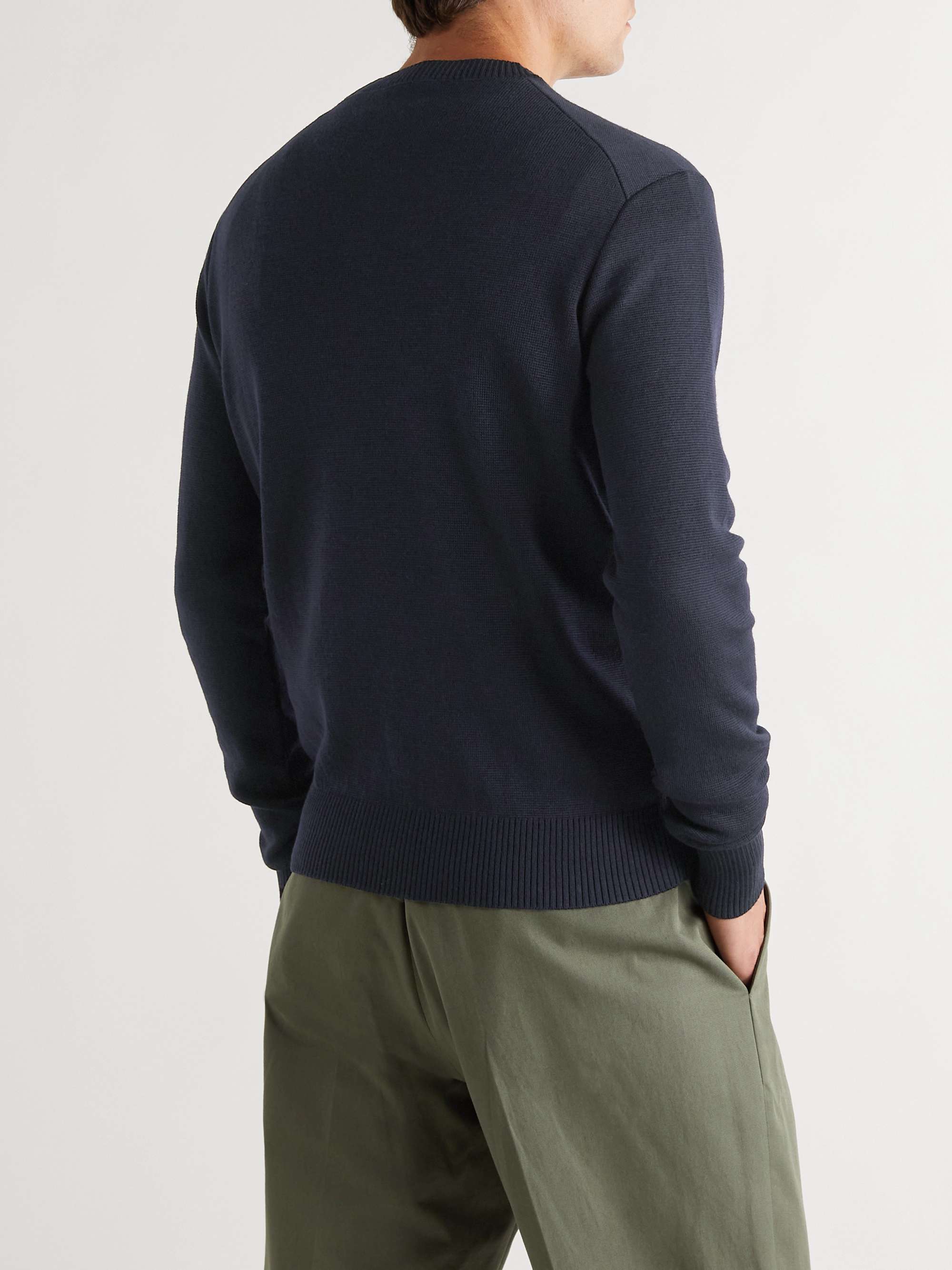 AMI PARIS Logo-Embroidered Merino Wool Sweater