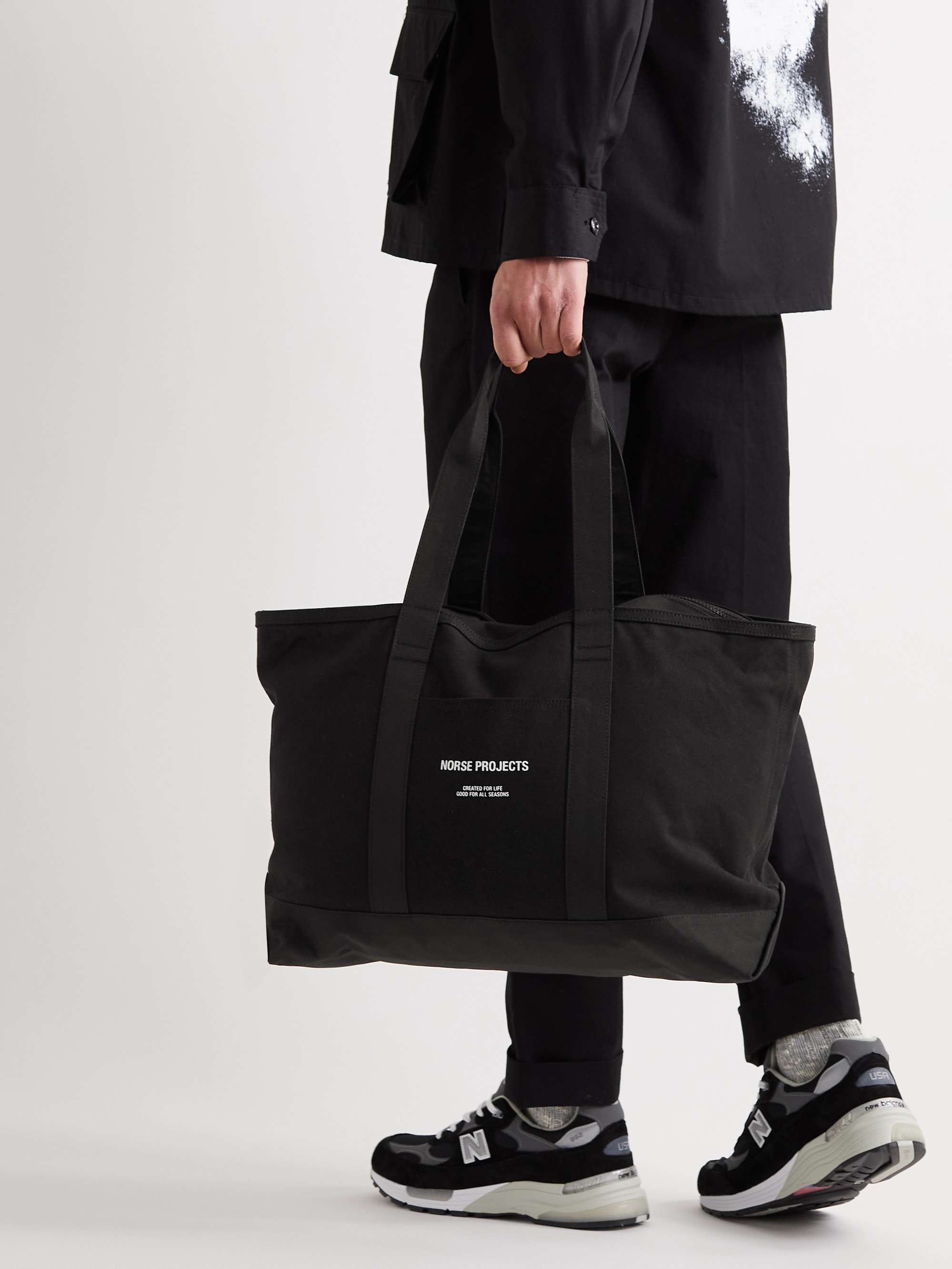 NORSE PROJECTS Stefan Logo-Print Nylon-Trimmed Canvas Tote Bag