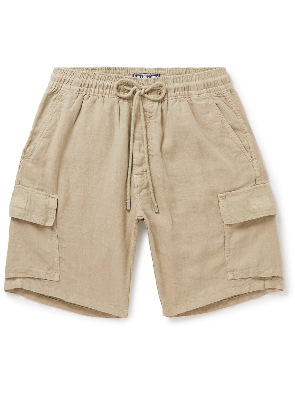 Vilebrequin Baie Linen Drawstring Cargo Shorts In Neutrals