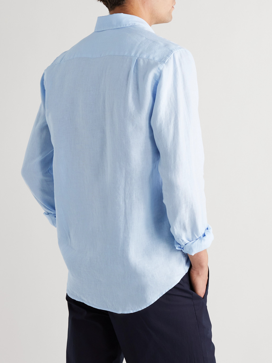 Shop Vilebrequin Caroubis Linen Shirt In Blue