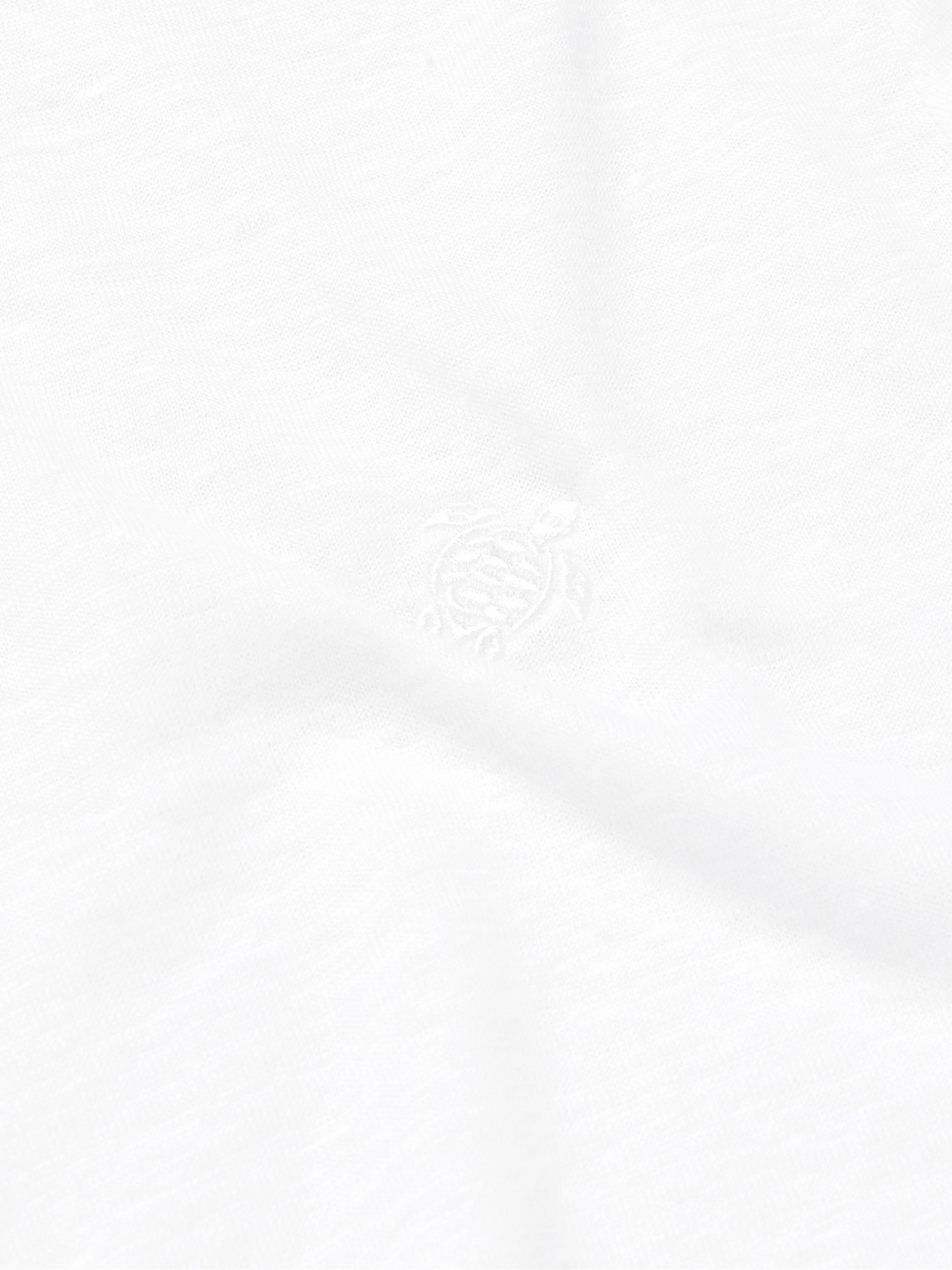 Vilebrequin Regular Fit Short Sleeve Linen Polo Shirt In White