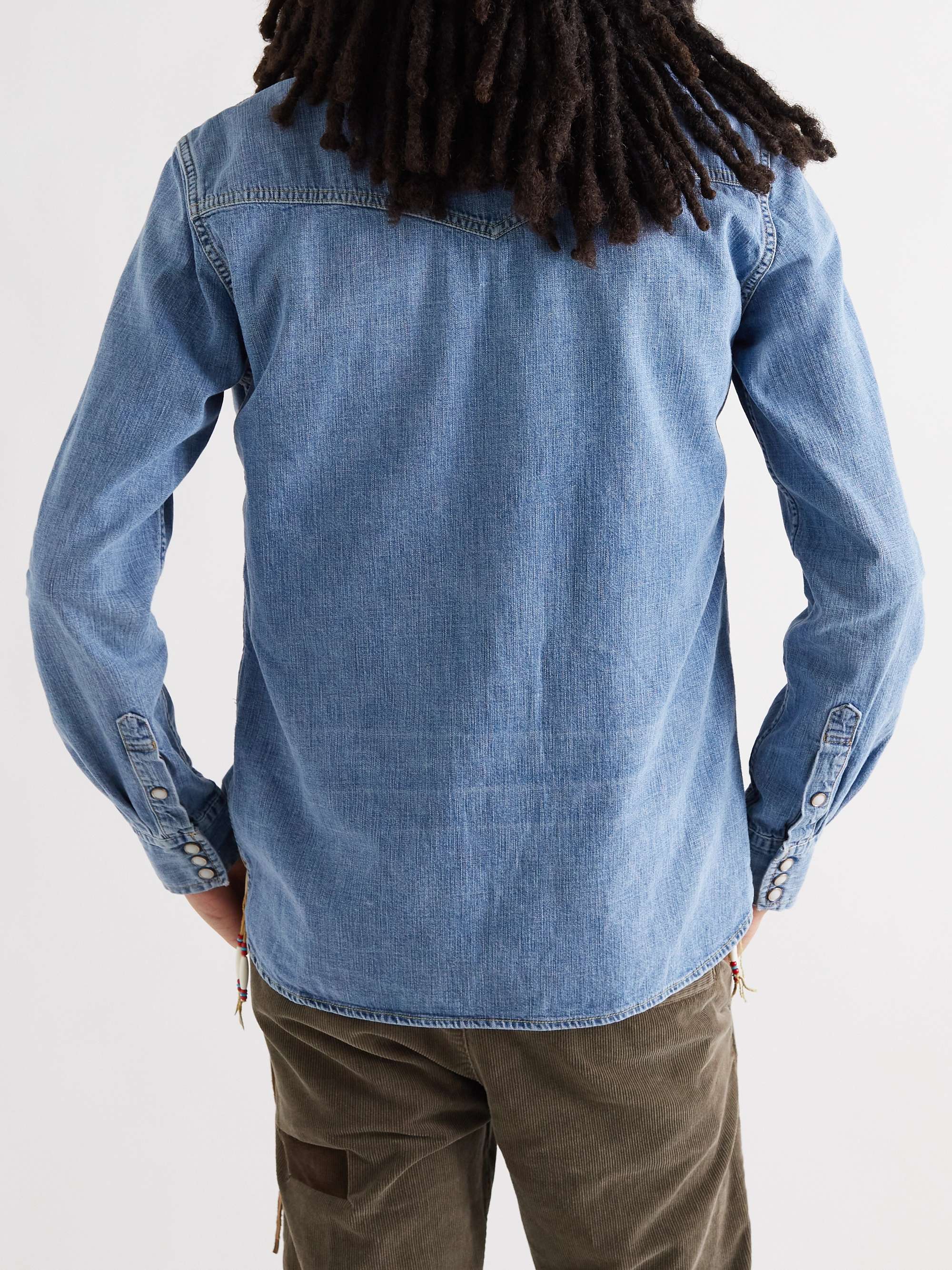 REMI RELIEF Embellished Denim Western Shirt for Men | MR PORTER