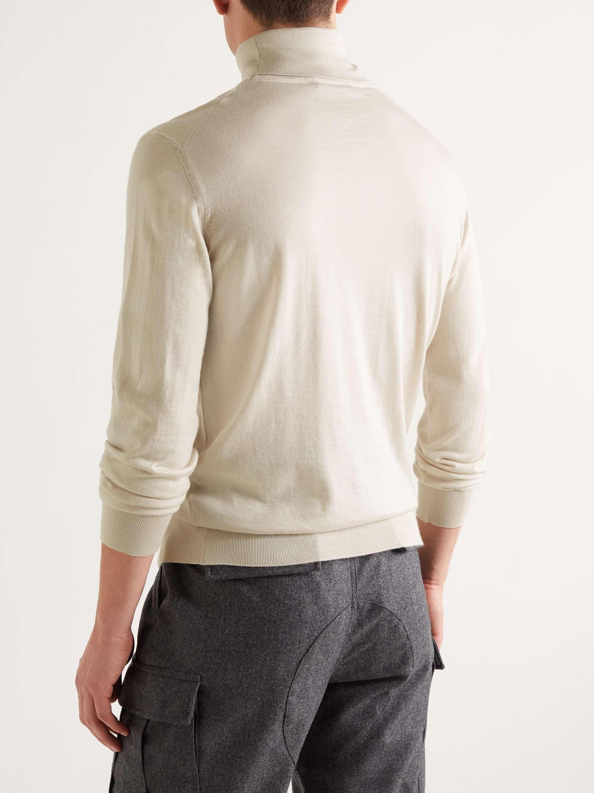 ZEGNA Cashmere and Silk-Blend Rollneck Sweater