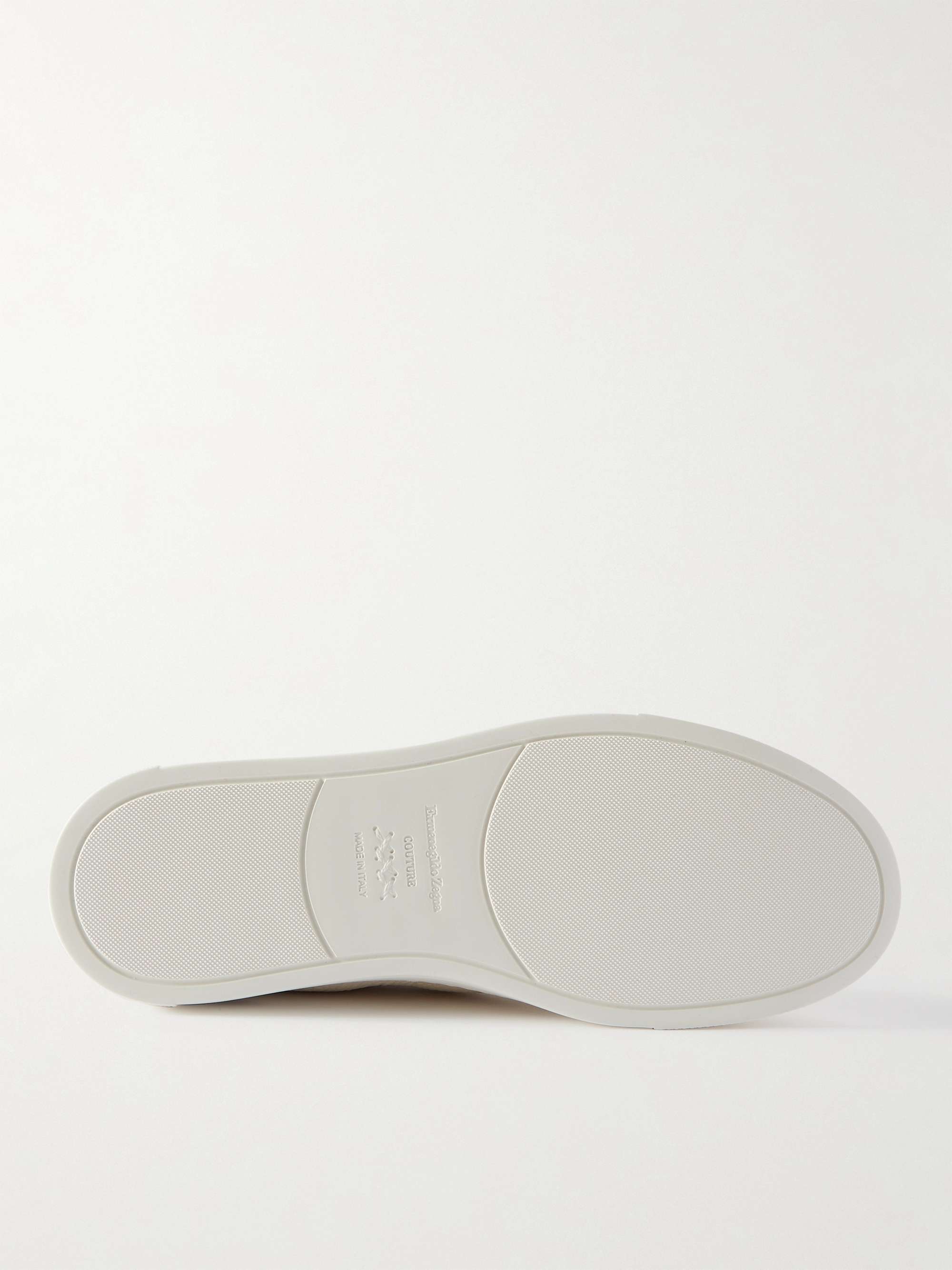 ZEGNA Triple Stitch Full-Grain Leather Sneakers