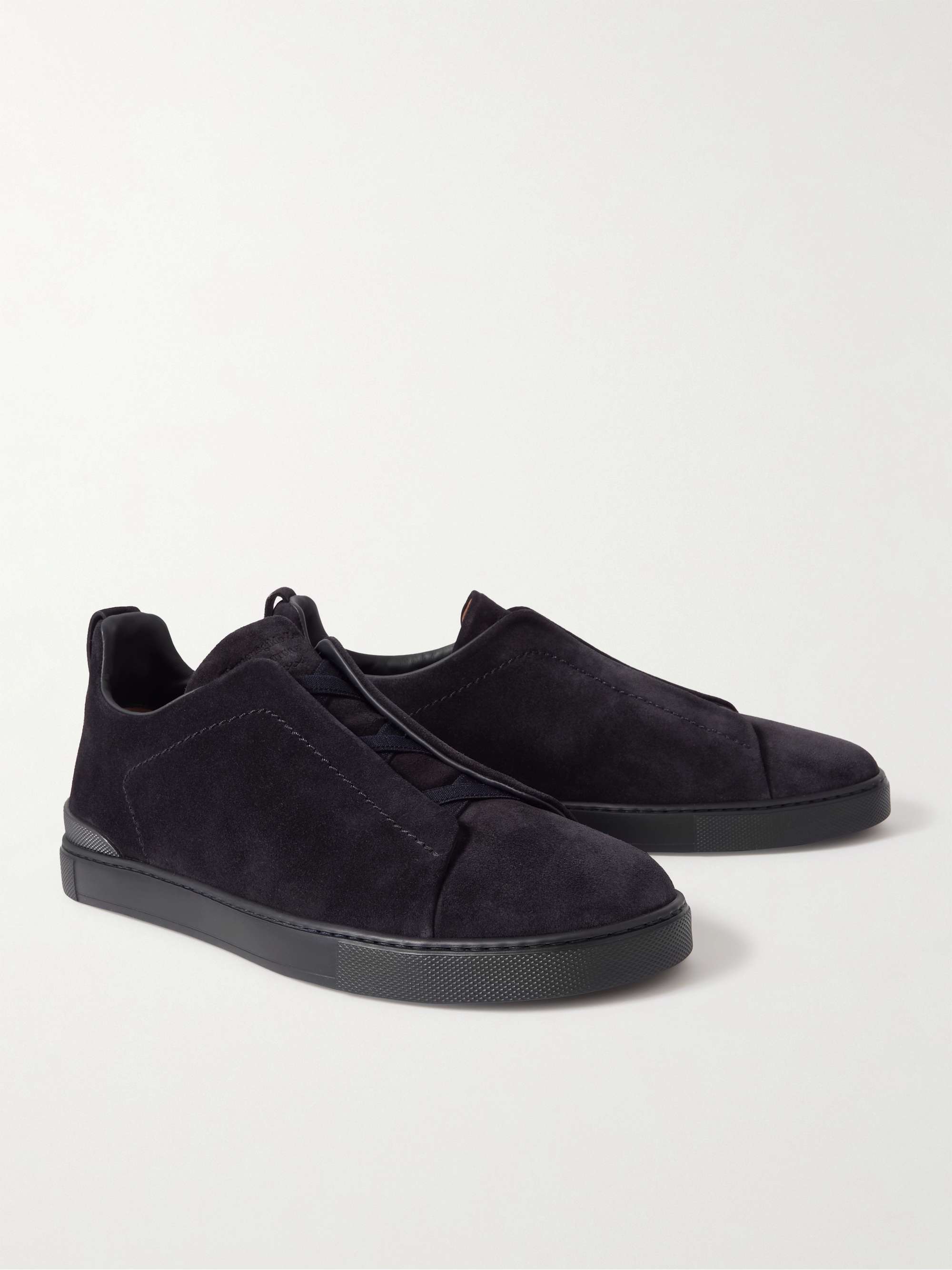 ZEGNA Triple Stitch Suede Sneakers
