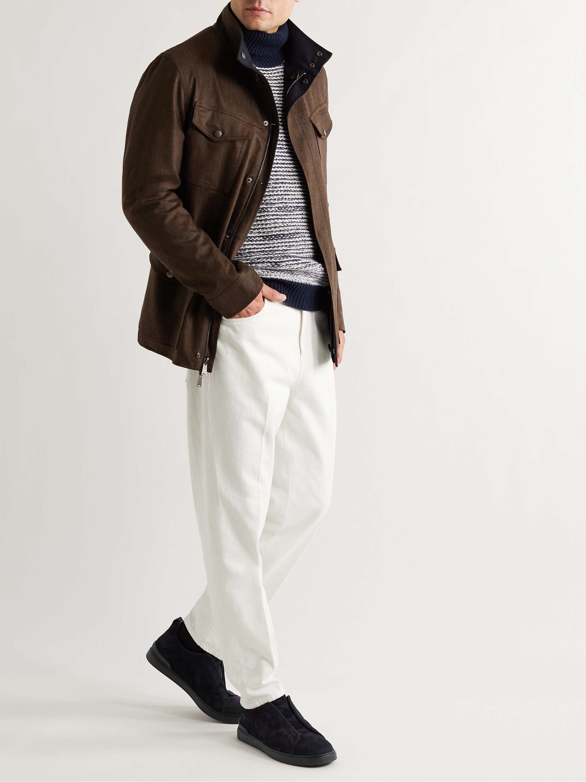 ZEGNA Triple Stitch Suede Sneakers