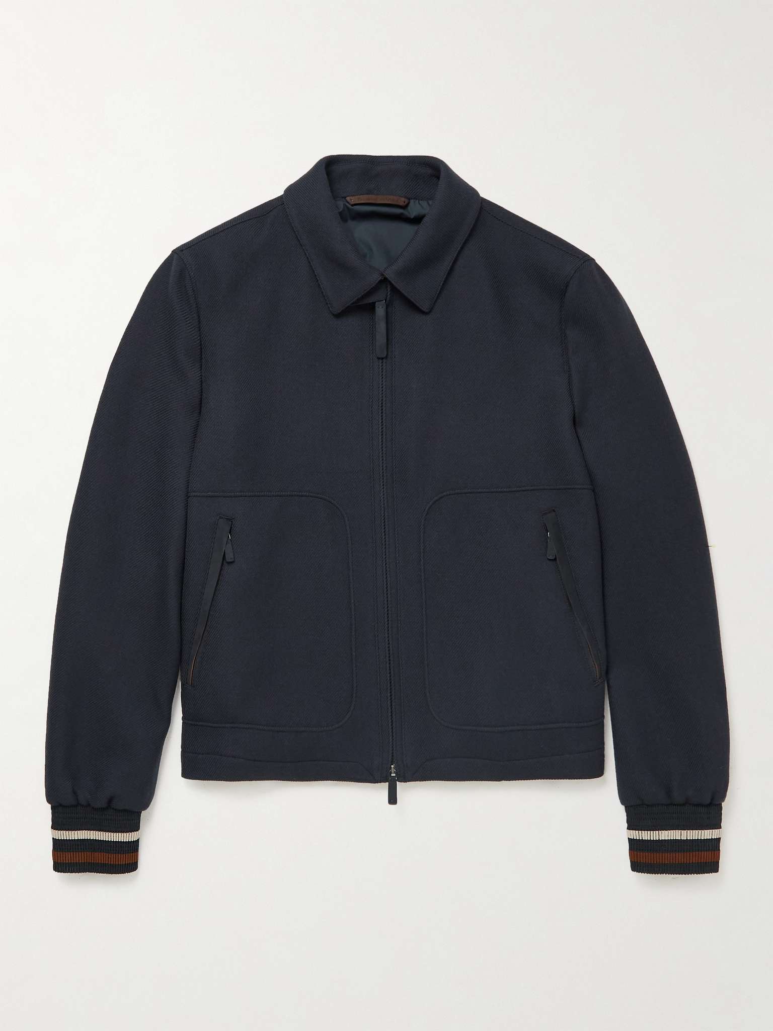 ZEGNA Slim-Fit Leather-Trimmed Achillfarm Wool Jacket for Men | MR PORTER