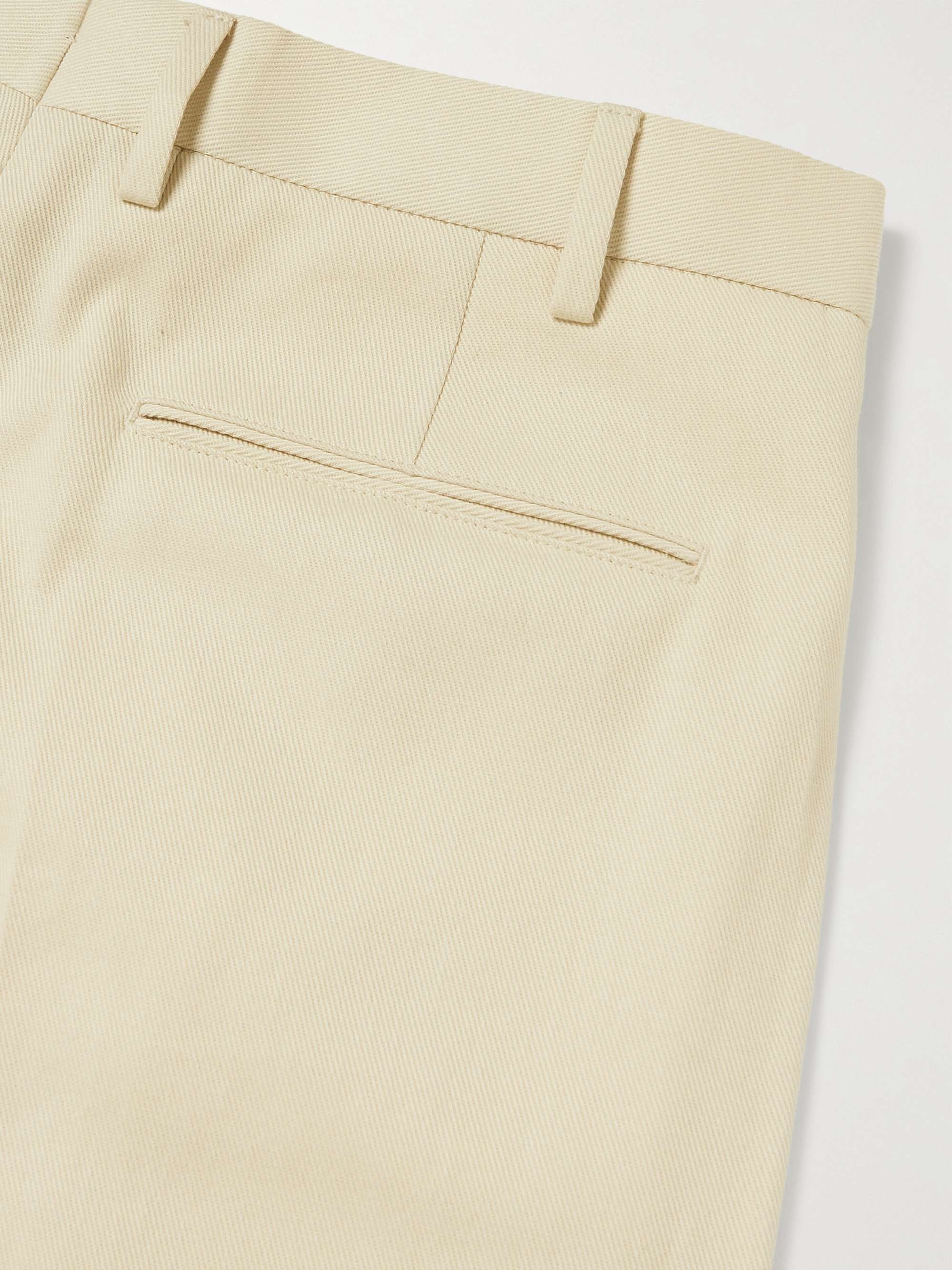 ZEGNA Pleated Stretch Cotton-Twill Trousers