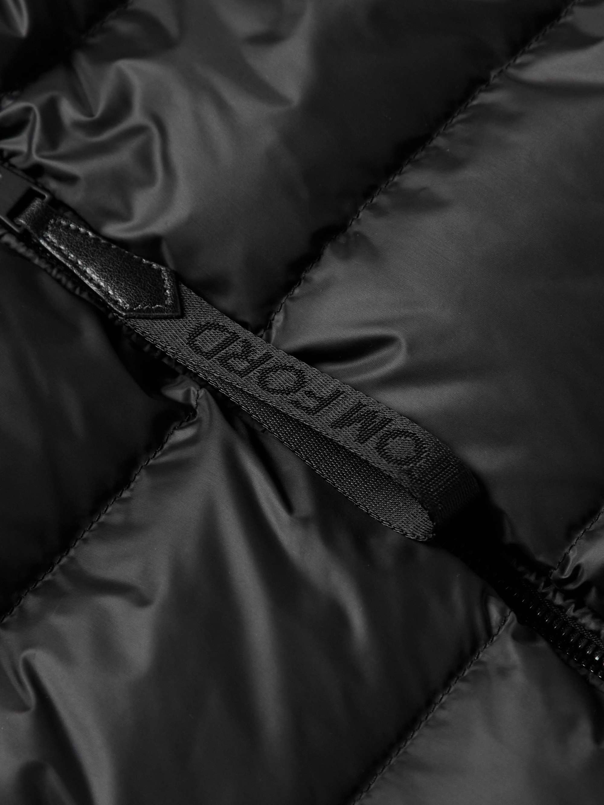 TOM FORD Slim-Fit Leather-Trimmed Ribbed Wool and Quilted Shell Down Jacket