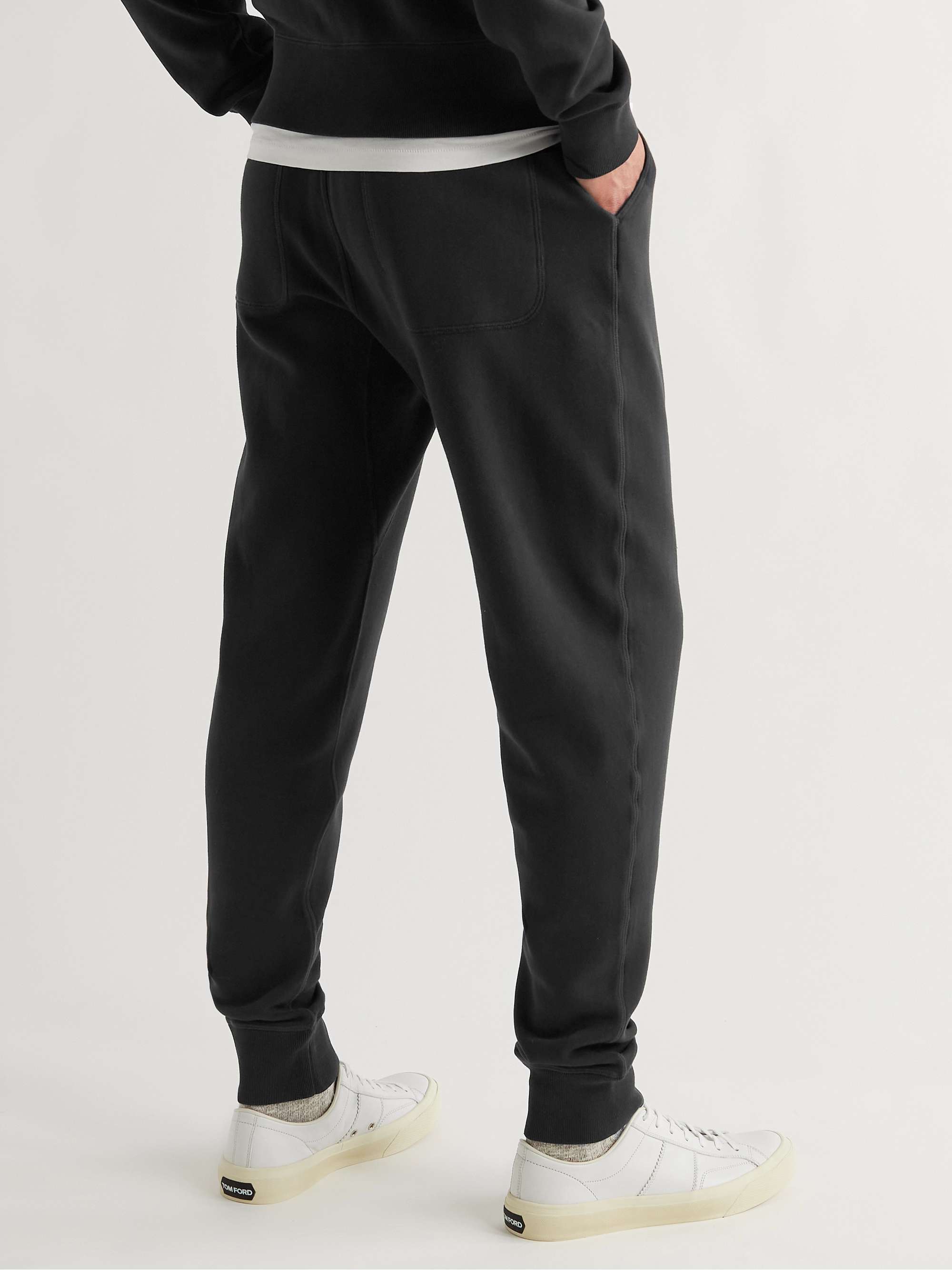 TOM FORD Tapered Garment-Dyed Cotton-Jersey Sweatpants