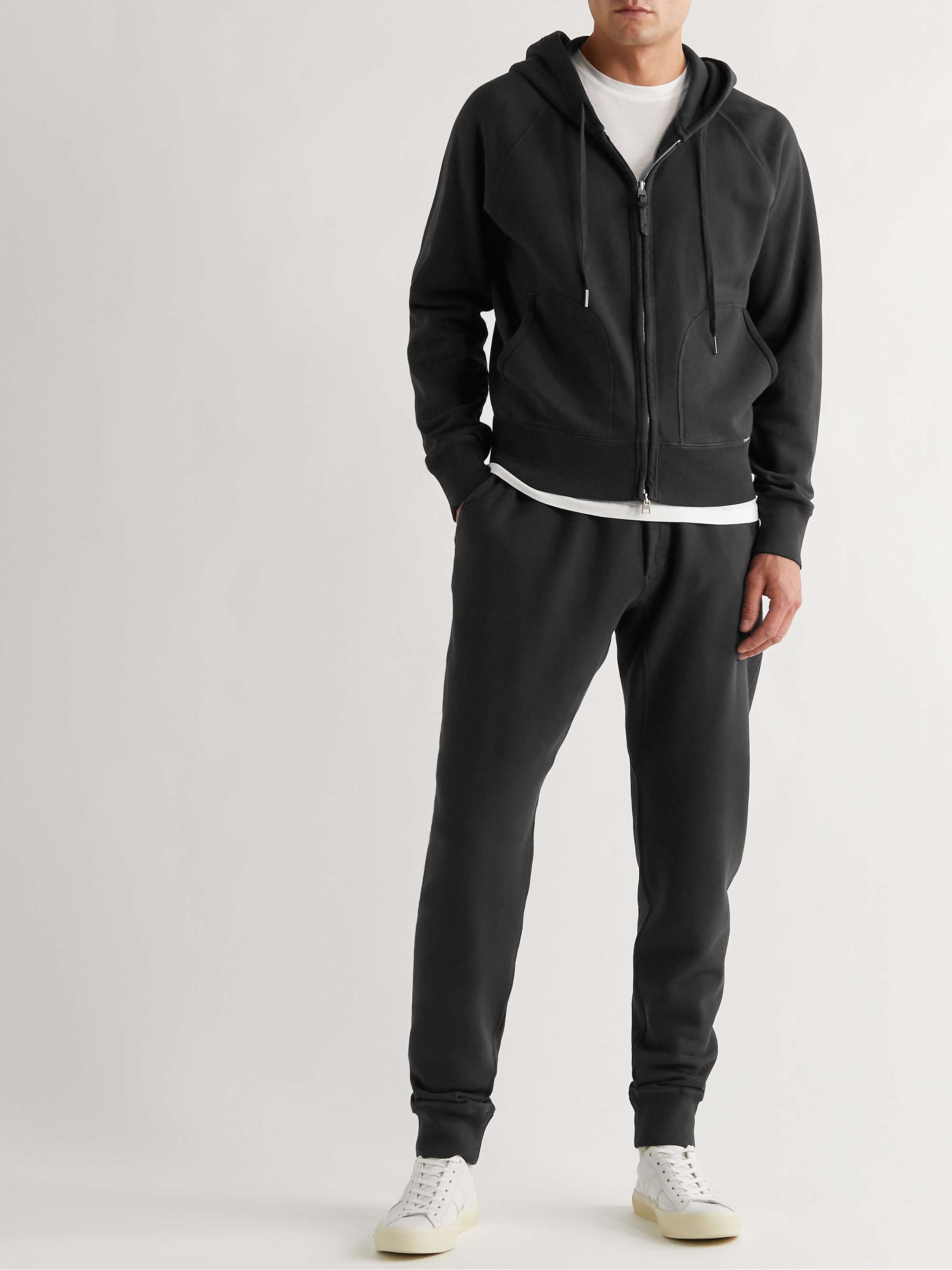 TOM FORD Tapered Garment-Dyed Cotton-Jersey Sweatpants