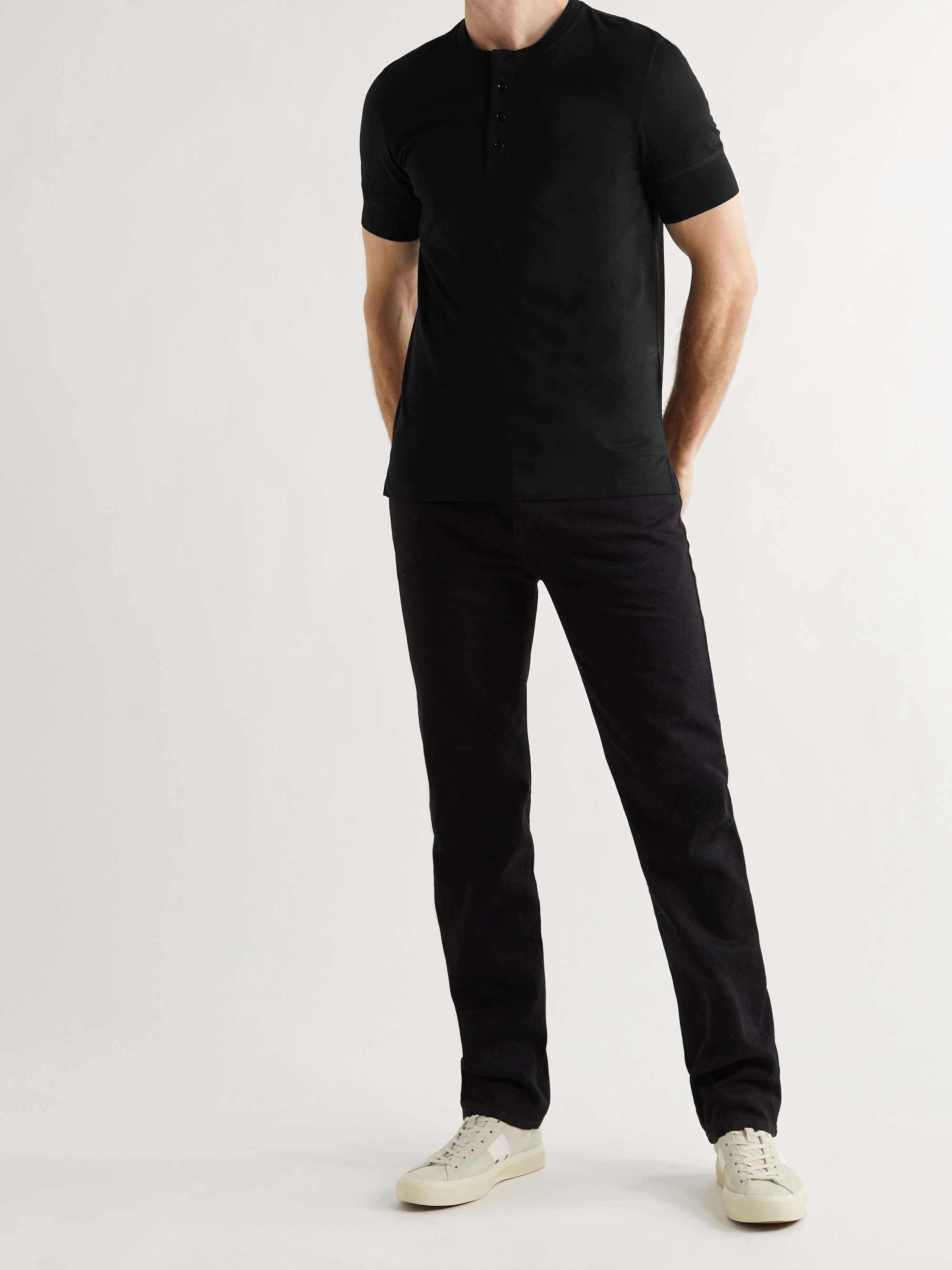 TOM FORD Slim-Fit Cotton-Jersey Henley T-Shirt