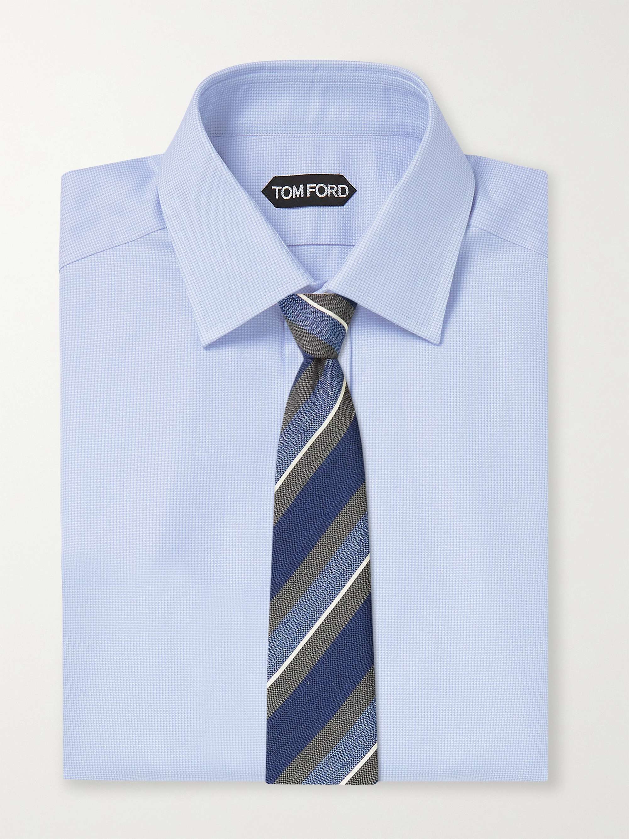 TOM FORD Slim-Fit Houndstooth Cotton Shirt