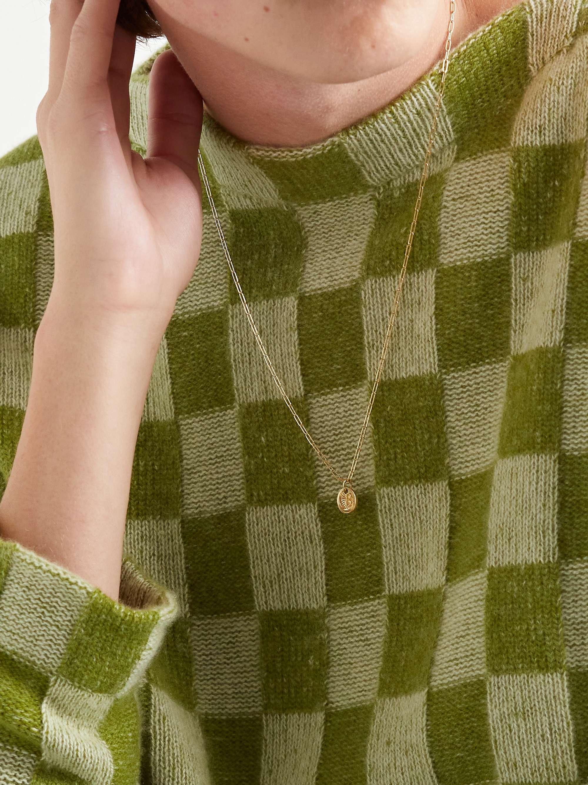 FOUNDRAE Mini Karma 18-Karat Gold Necklace